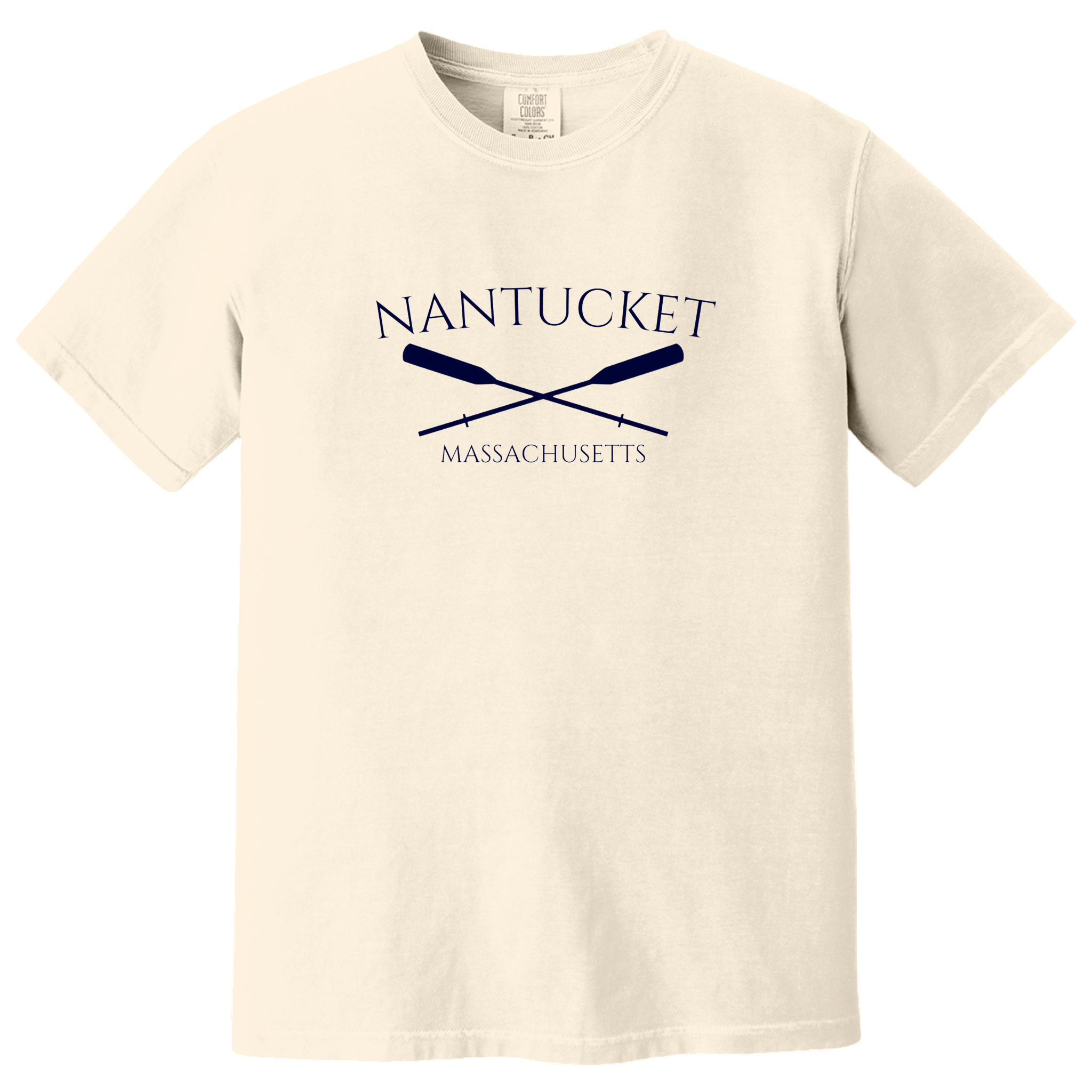 Nantucket Crossed Oar Comfort Colors T-Shirt, ivory