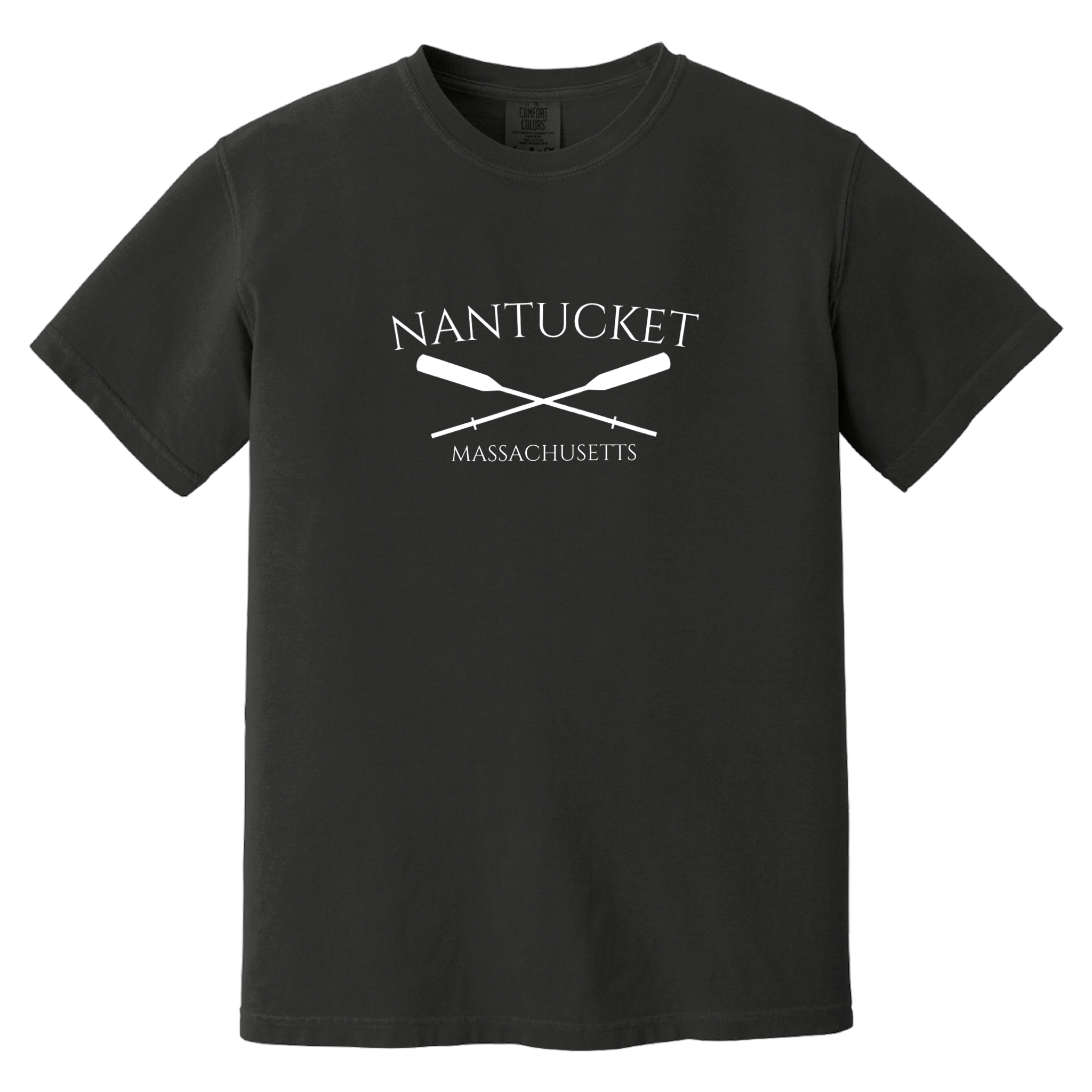 Nantucket Crossed Oar Comfort Colors T-Shirt, black