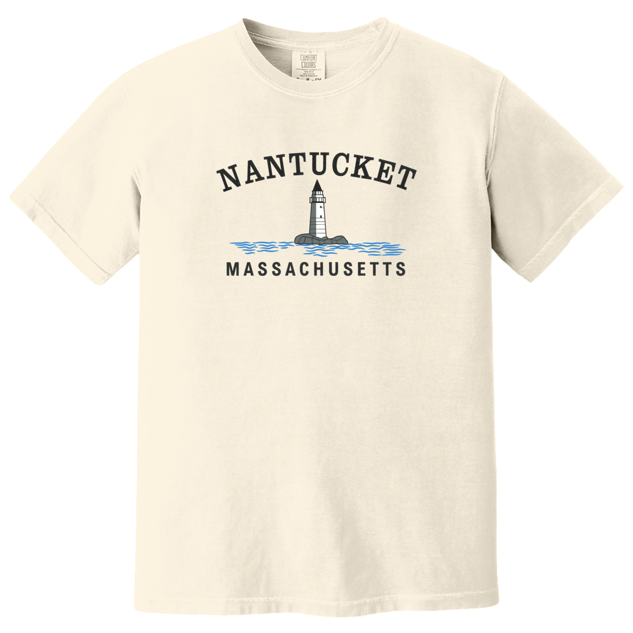 Nantucket Big Lighthouse Comfort Colors T-Shirt, ivory