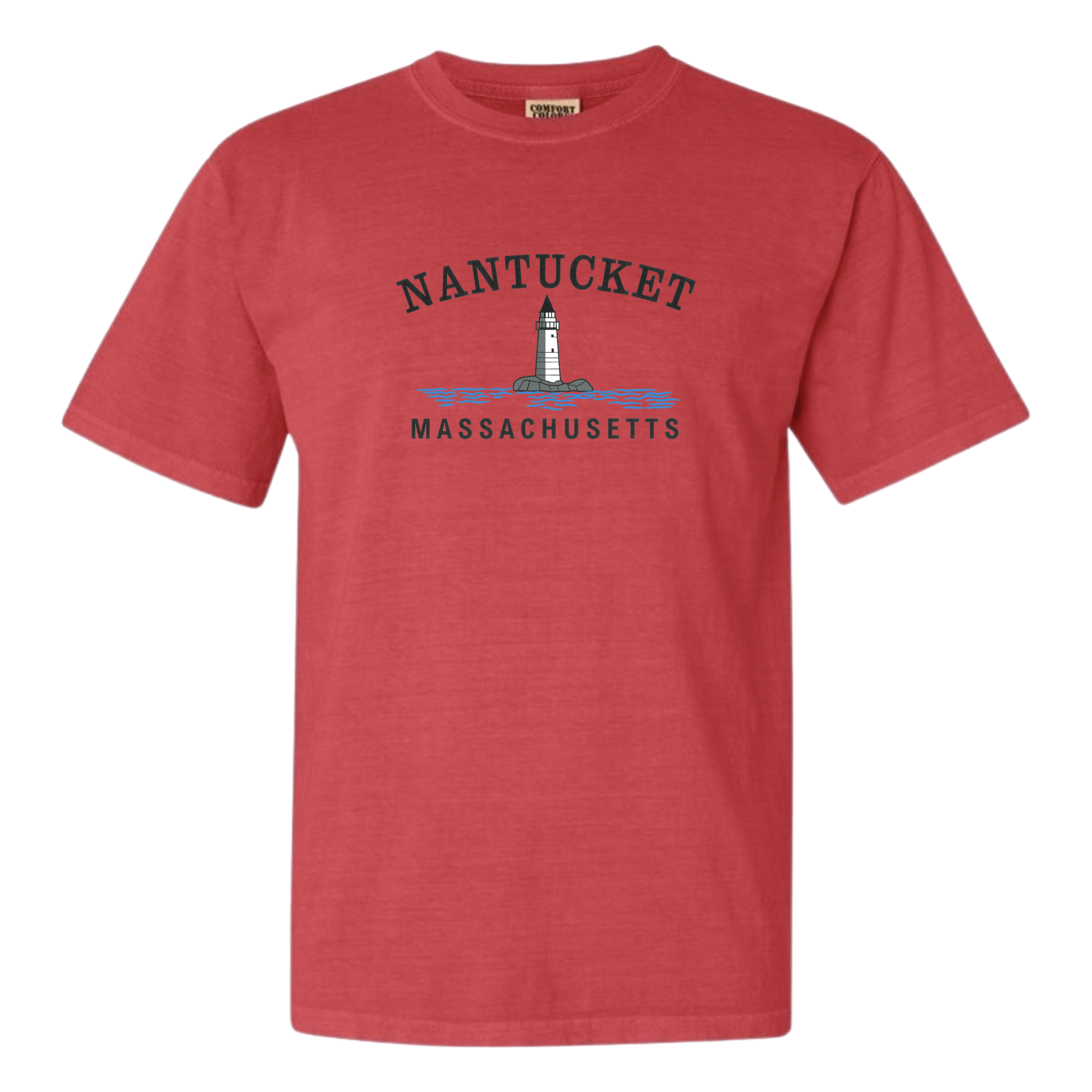 Nantucket Big Lighthouse Comfort Colors T-Shirt, watermelon