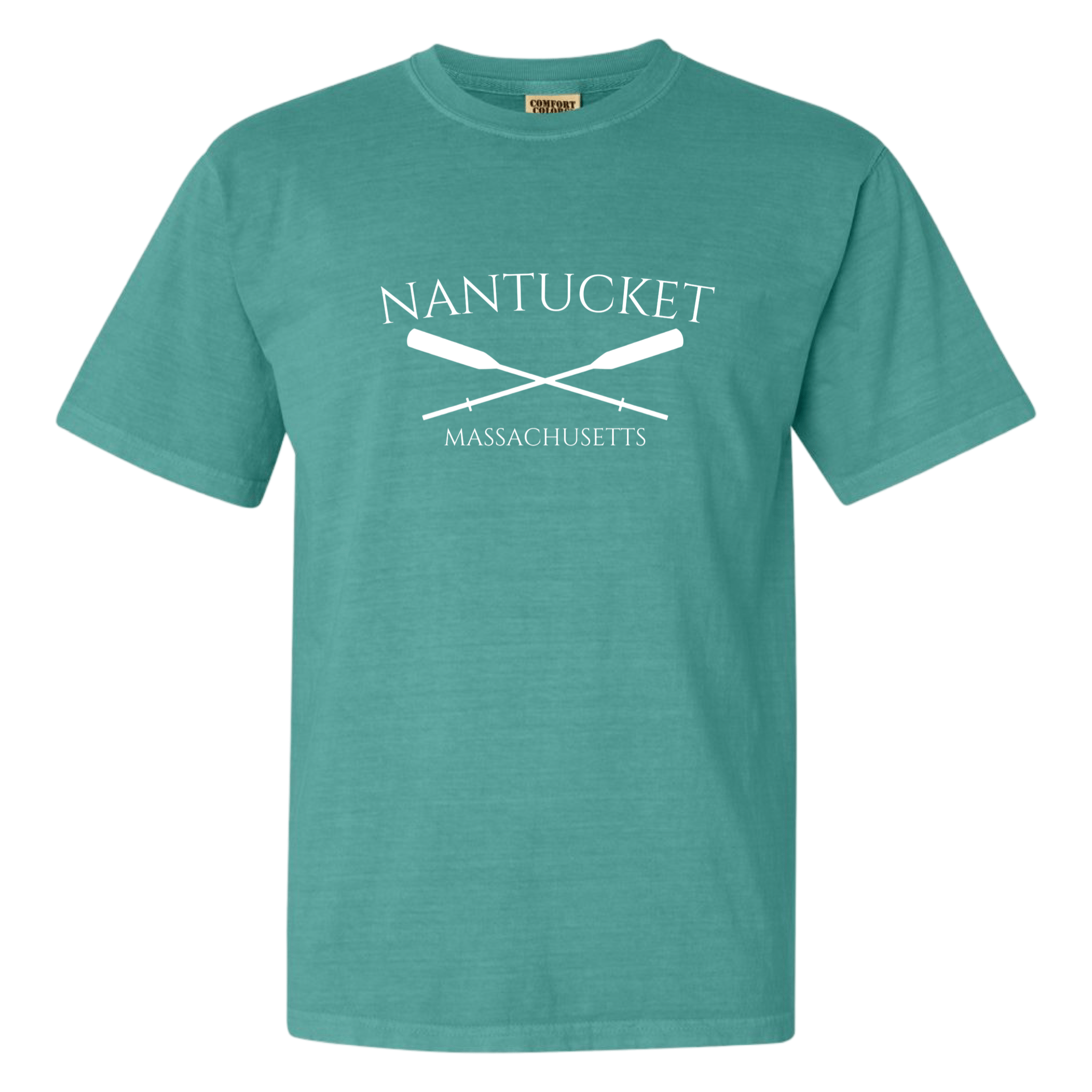 Nantucket Crossed Oar Comfort Colors T-Shirt, seafoam