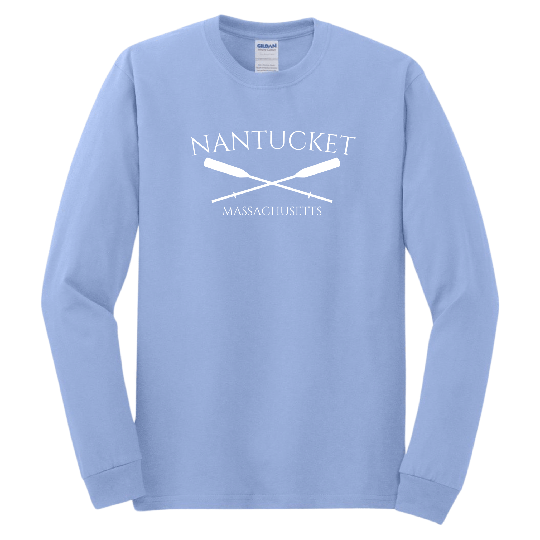 Nantucket Crossed Oar Long Sleeve T-Shirt, carolina blue