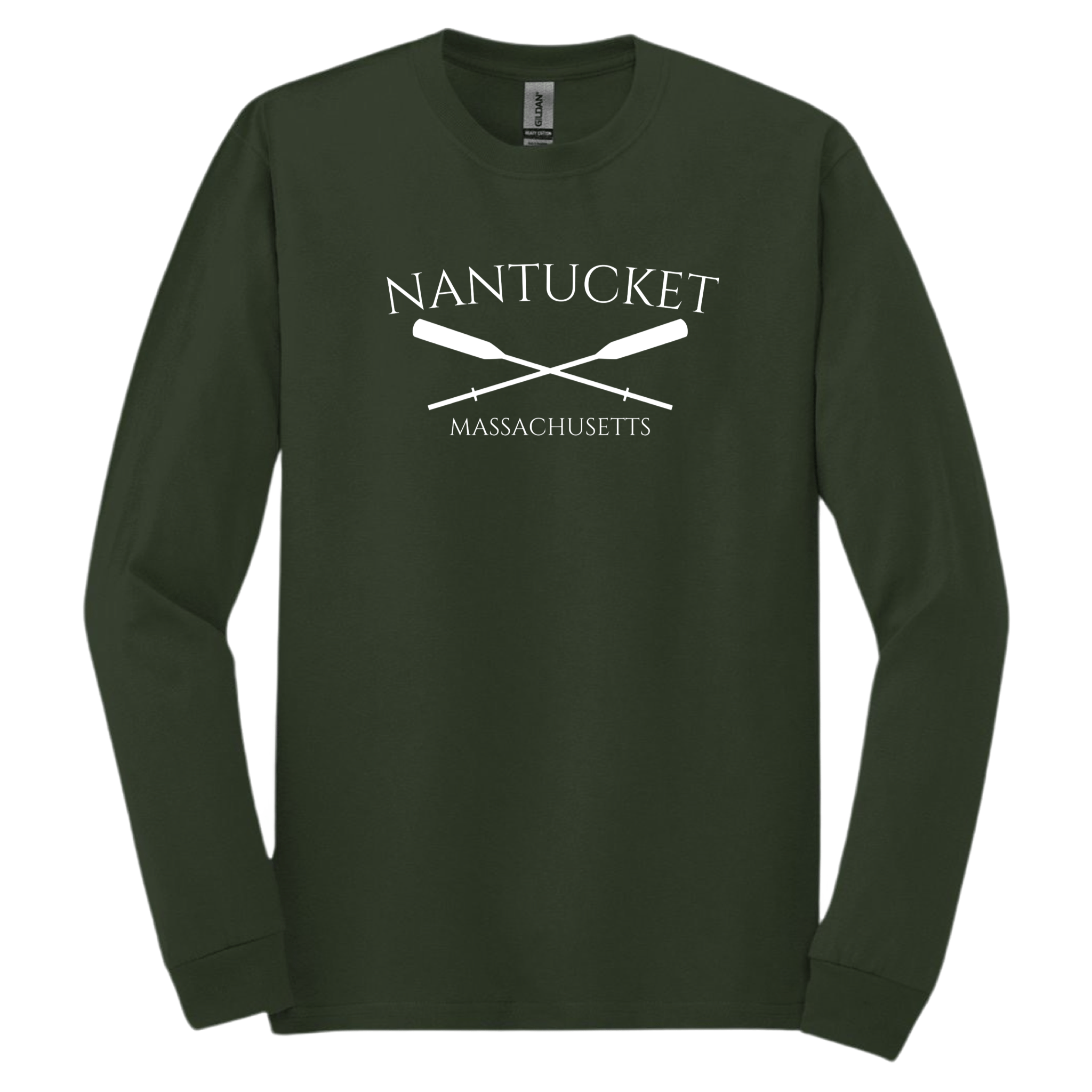 Nantucket Crossed Oar Long Sleeve T-Shirt, forest green