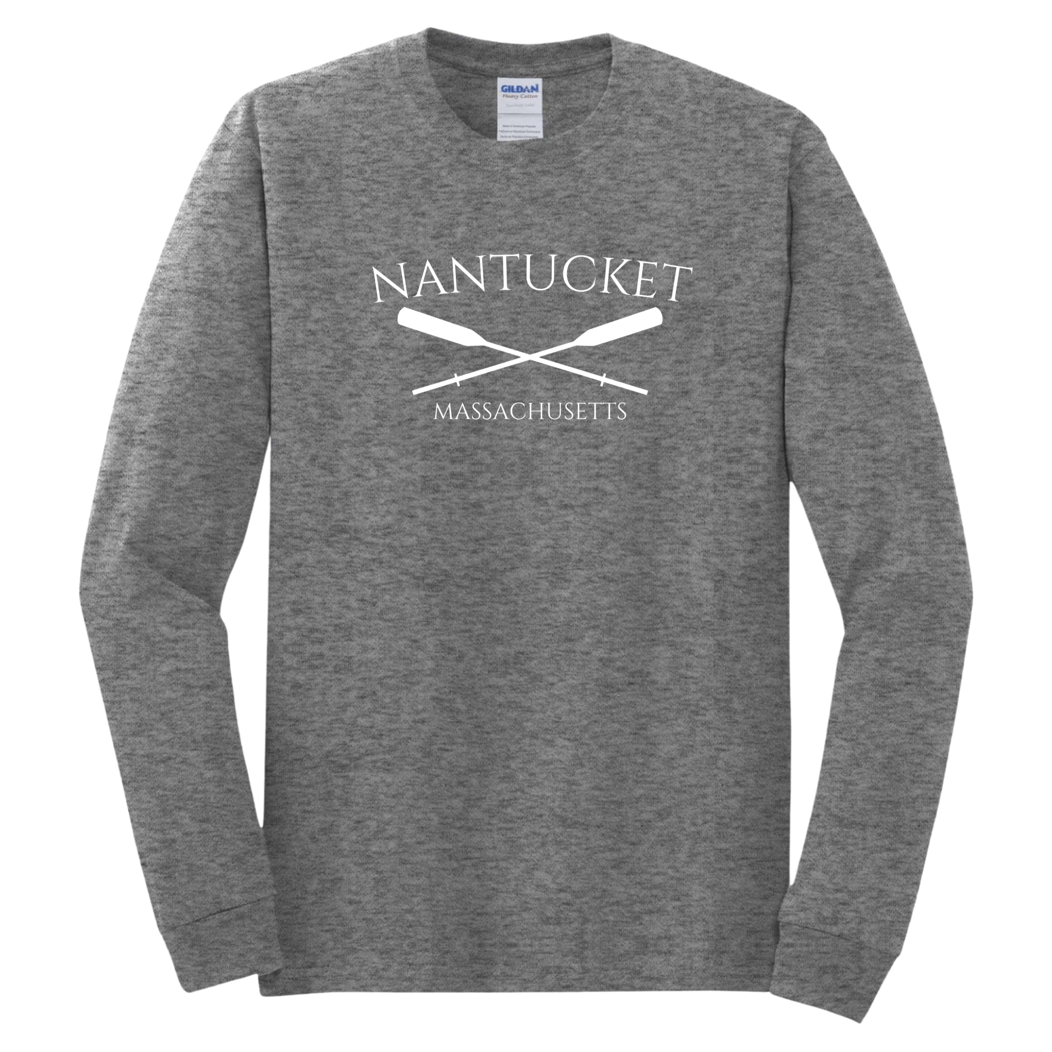 Nantucket Crossed Oar Long Sleeve T-Shirt, graphite heather