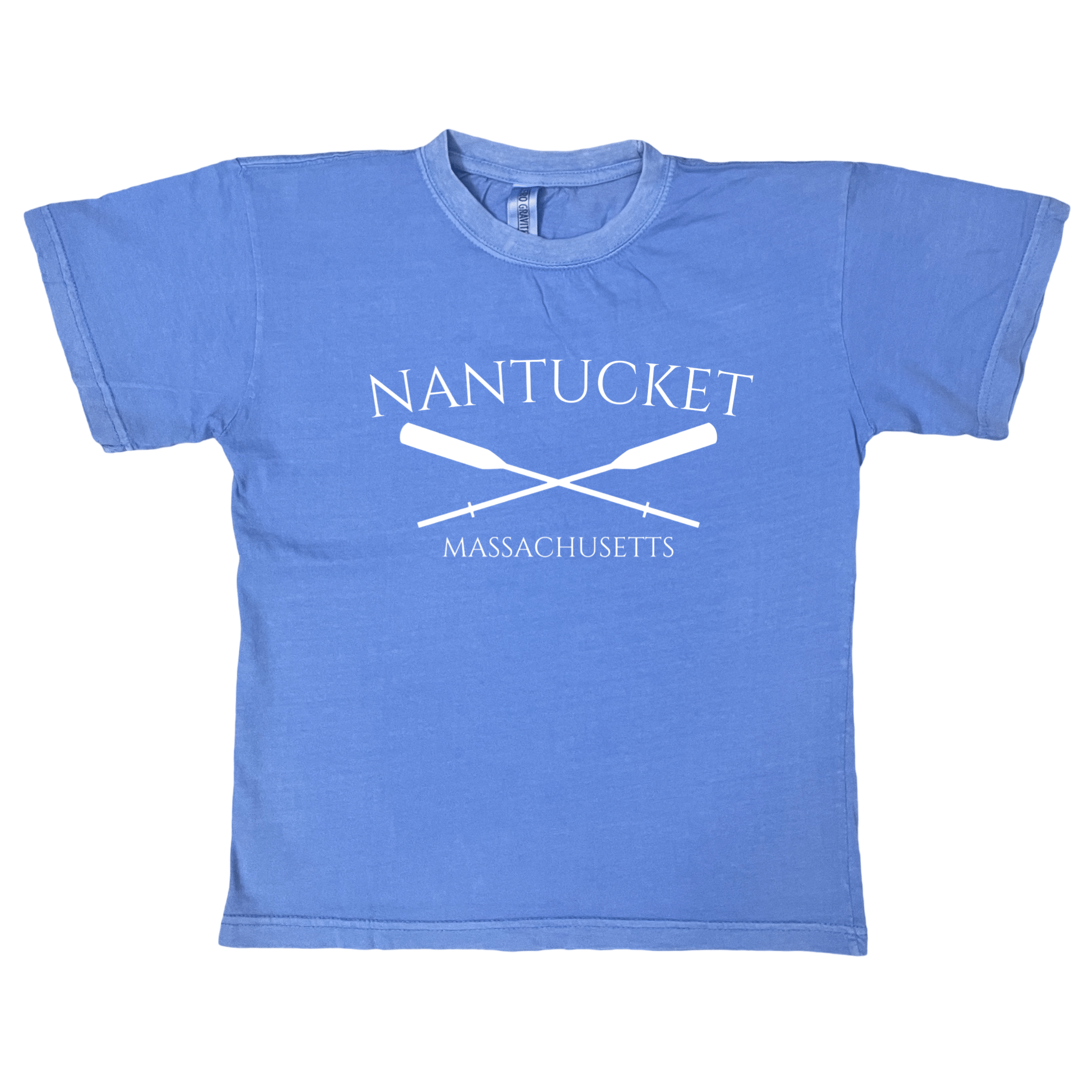 Nantucket Crossed Oar Youth Tee, light blue