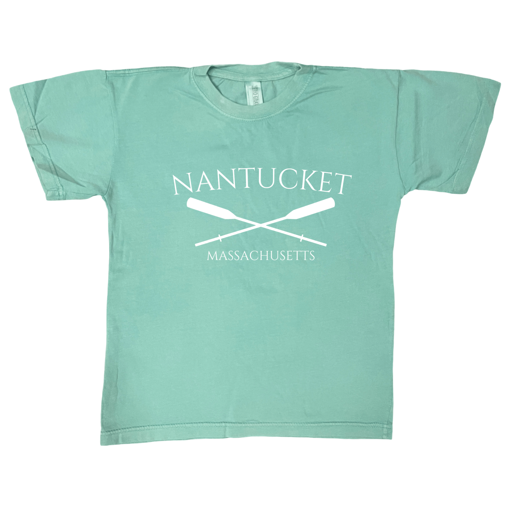 Nantucket Crossed Oar Youth Tee, seafoam