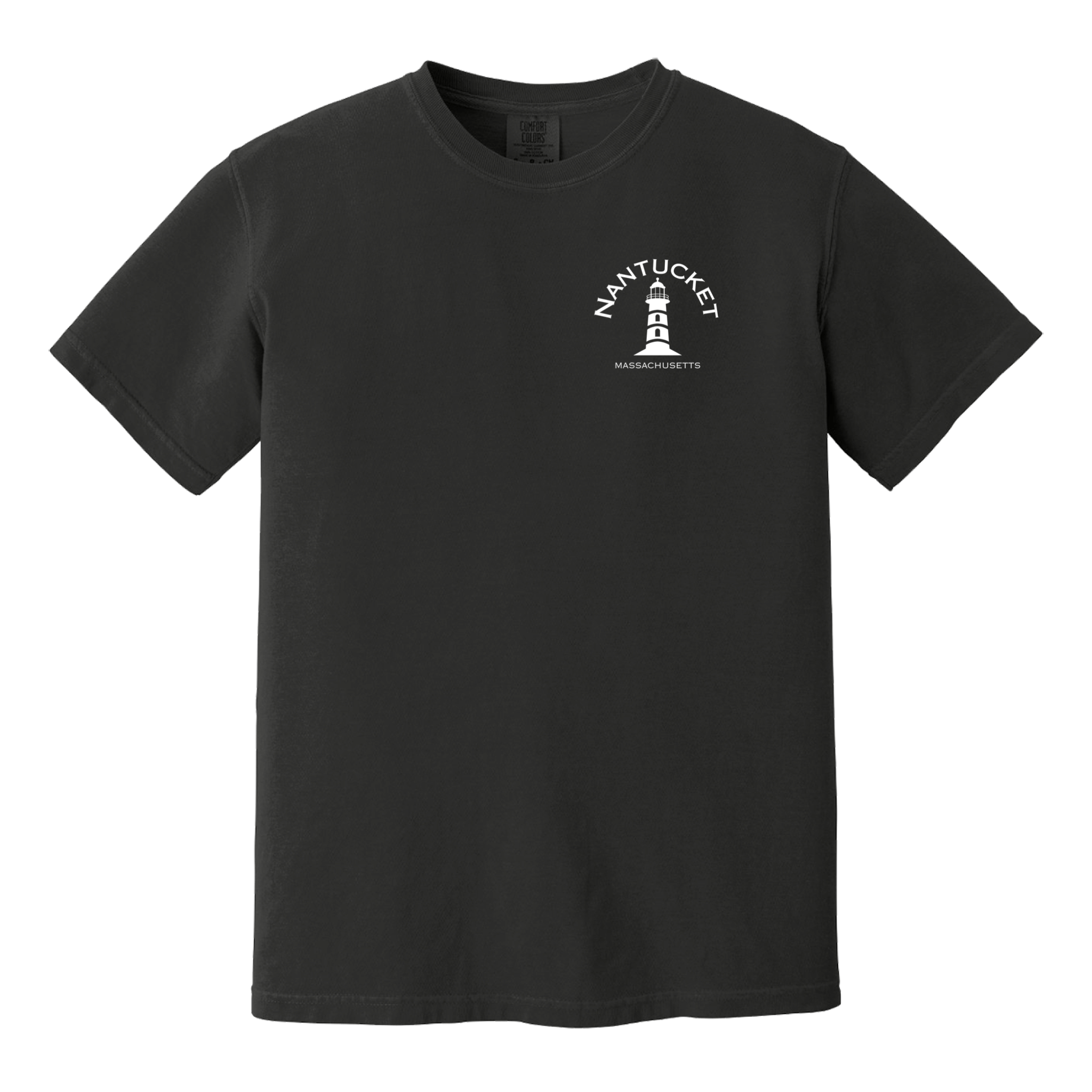 Nantucket Lighthouse Comfort Colors T-Shirt, black