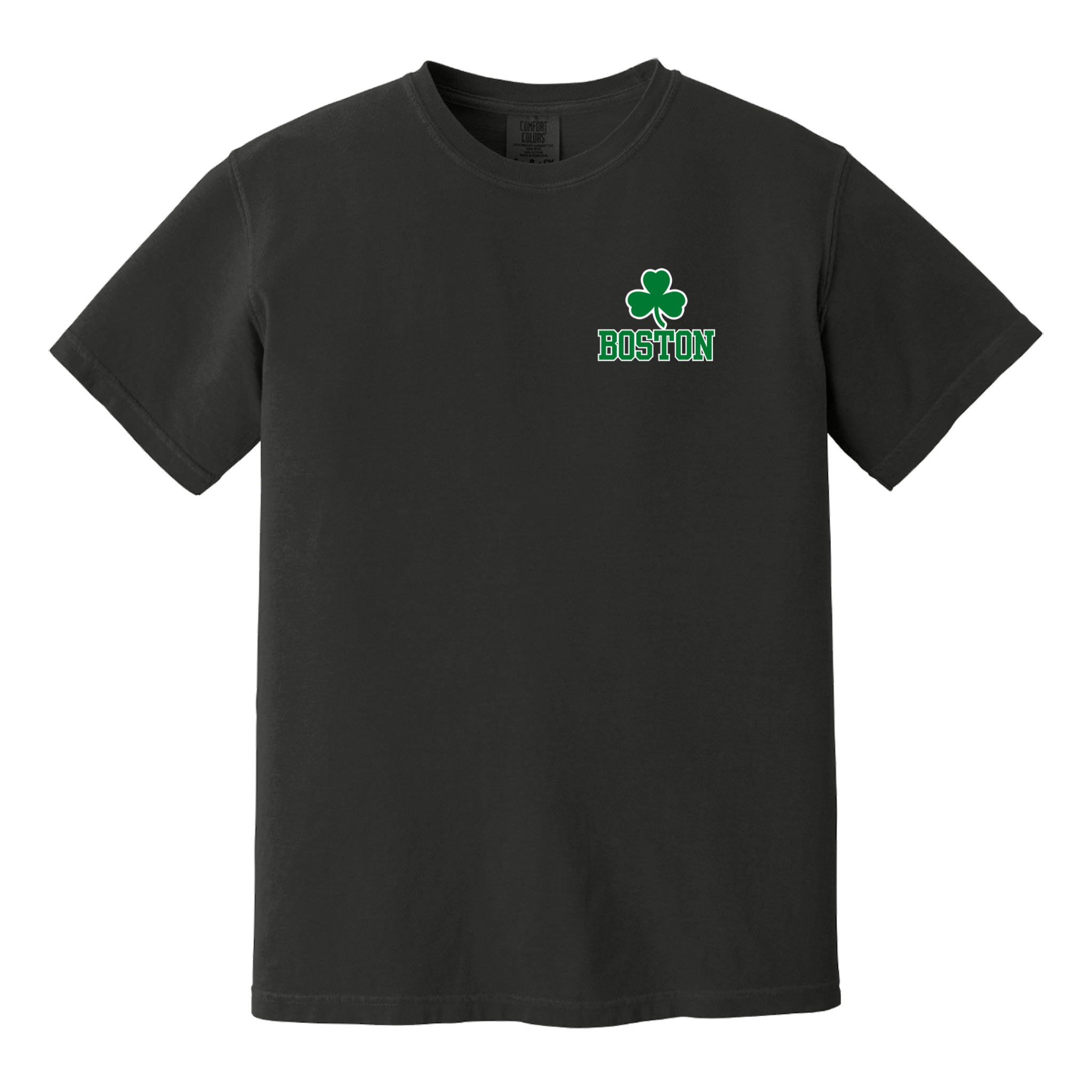 Boston Green Shamrock Comfort Colors T-Shirt, black