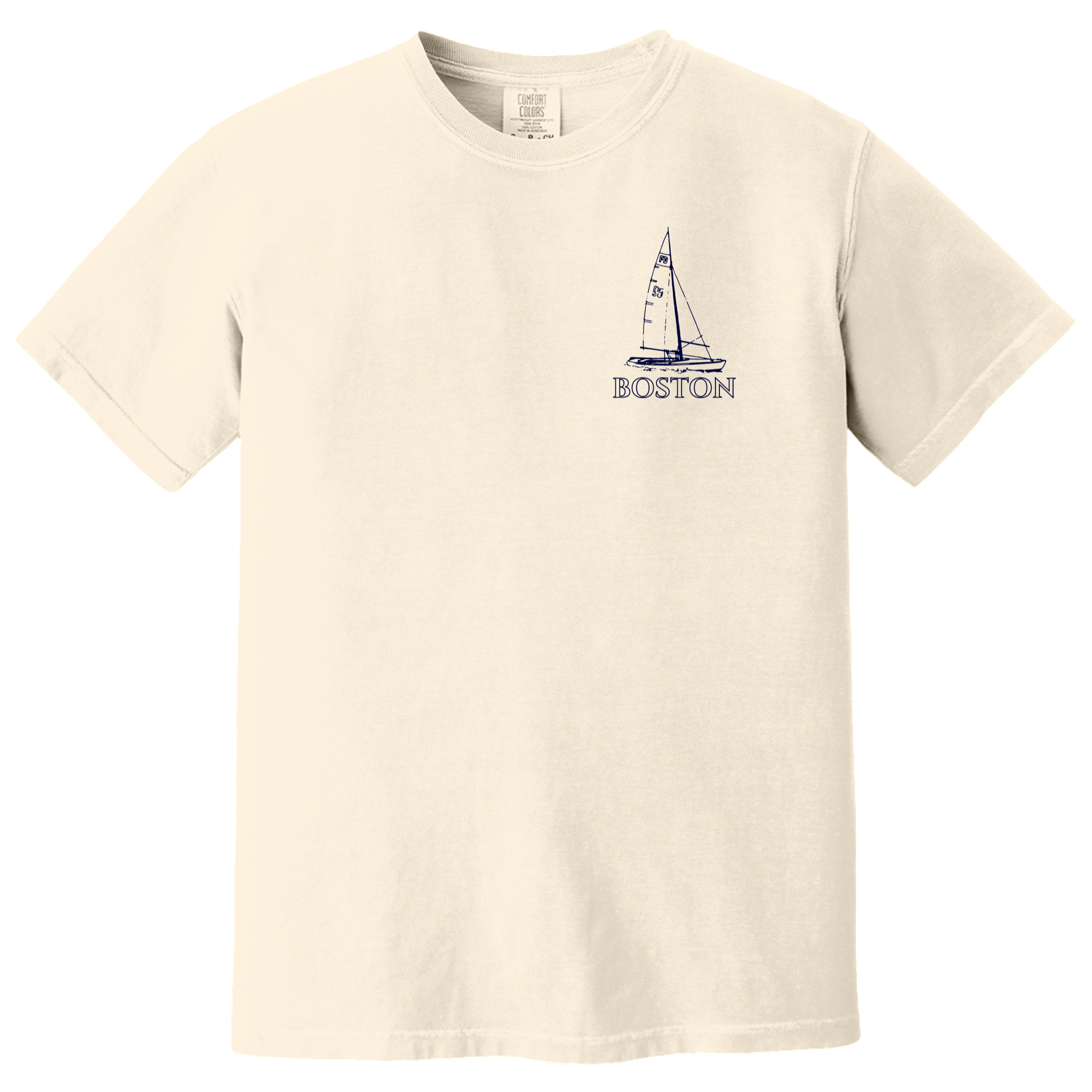 Boston Sailboat Comfort Colors T-Shirt, ivory