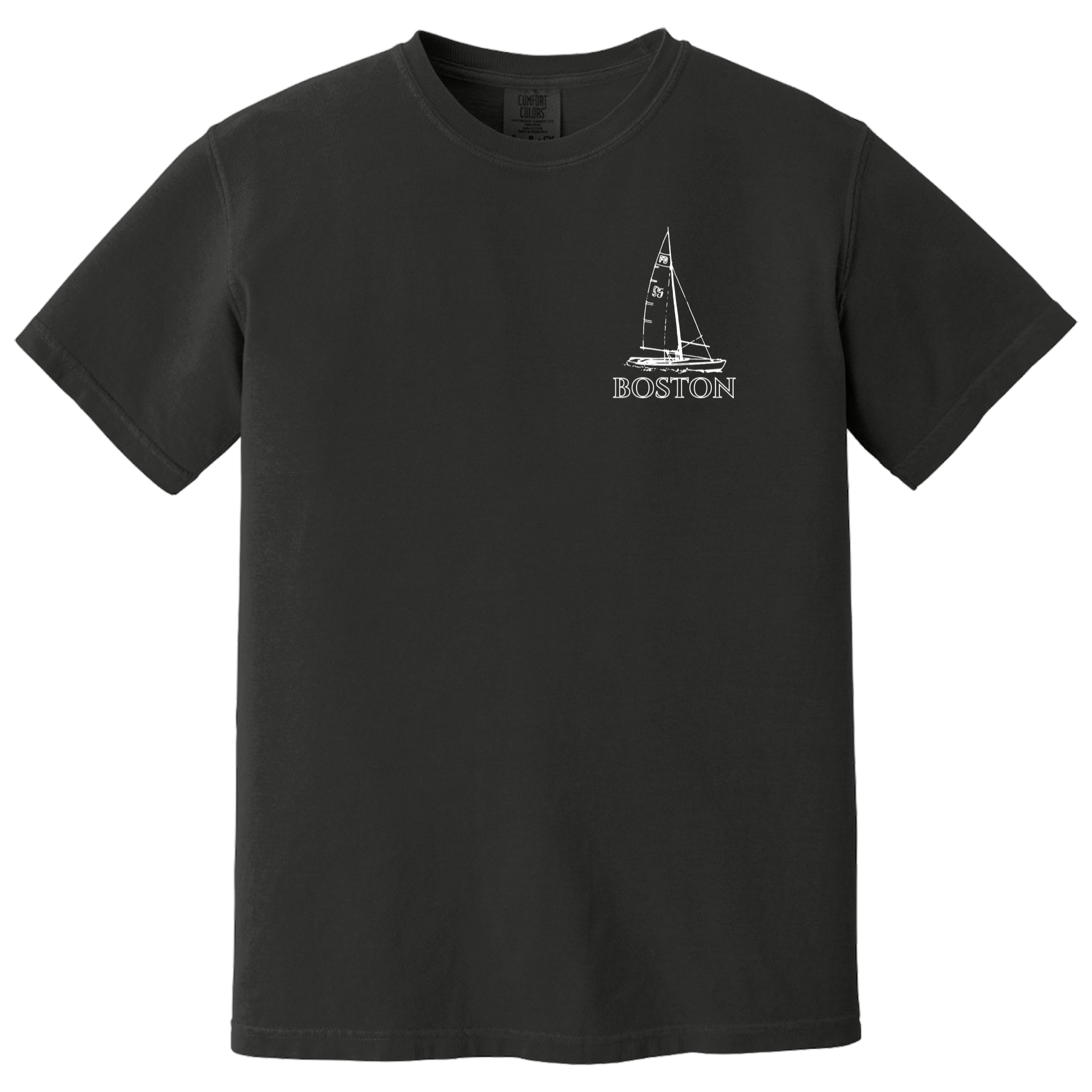 Boston Sailboat Comfort Colors T-Shirt, black