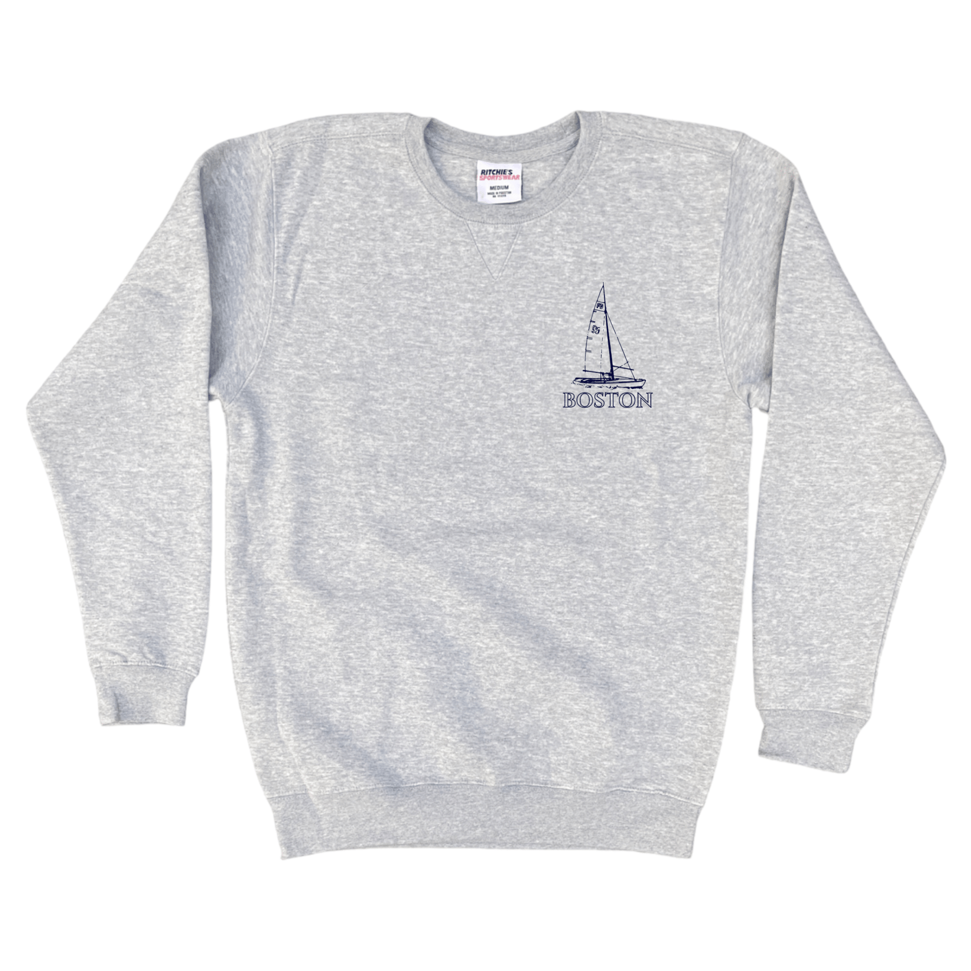 Boston Sailboat Fleece Crewneck Sweatshirt