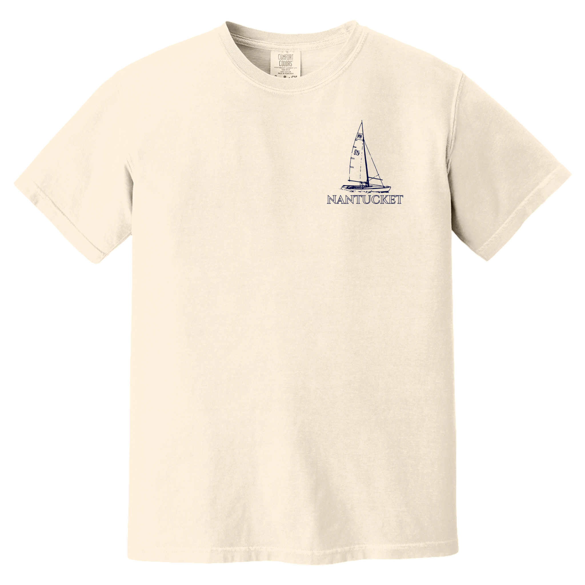 Nantucket Sailboat Comfort Colors T-Shirt, ivory