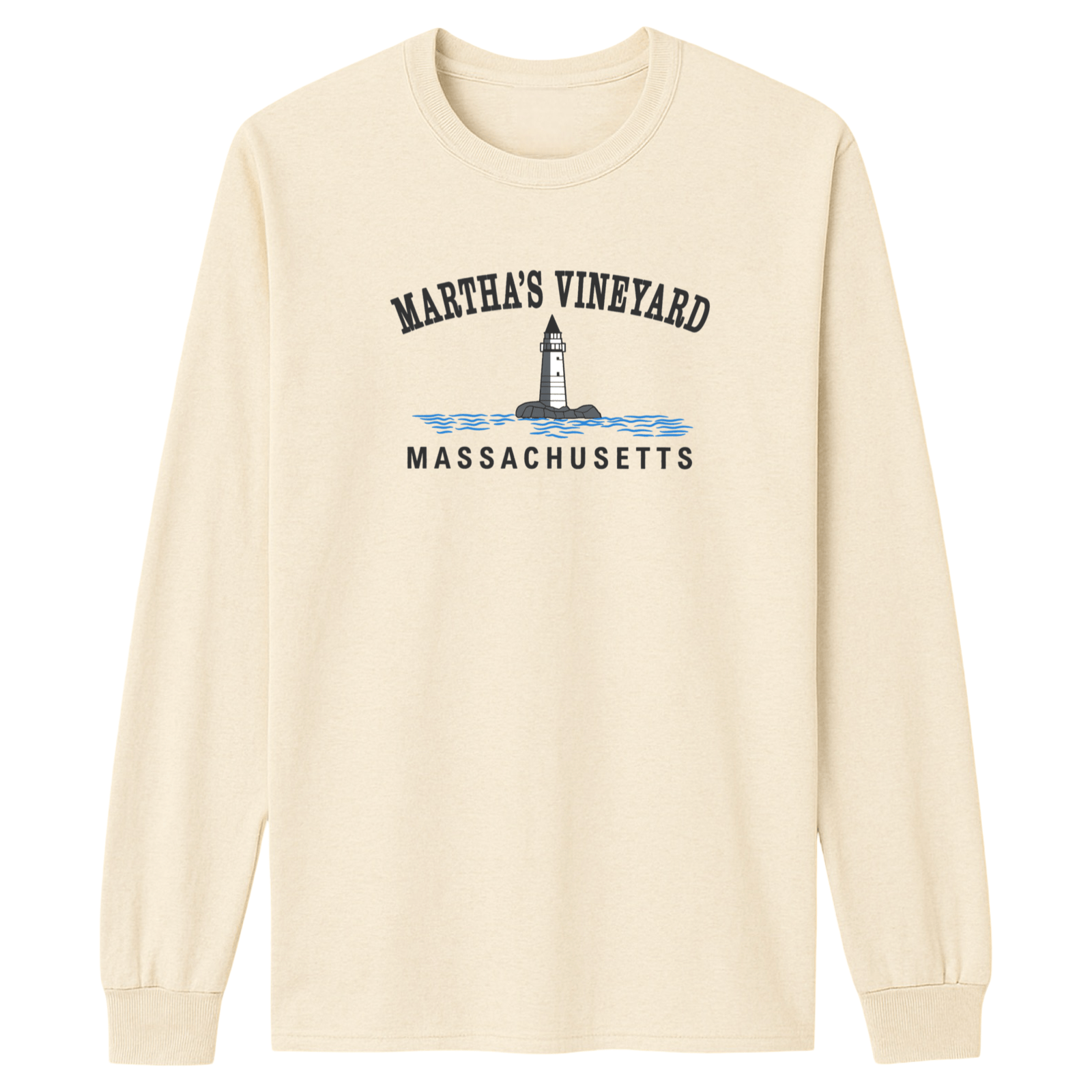 Cape Cod Clothing Company Martha's Vineyard Big Lighthouse Essential Long Sleeve Tee