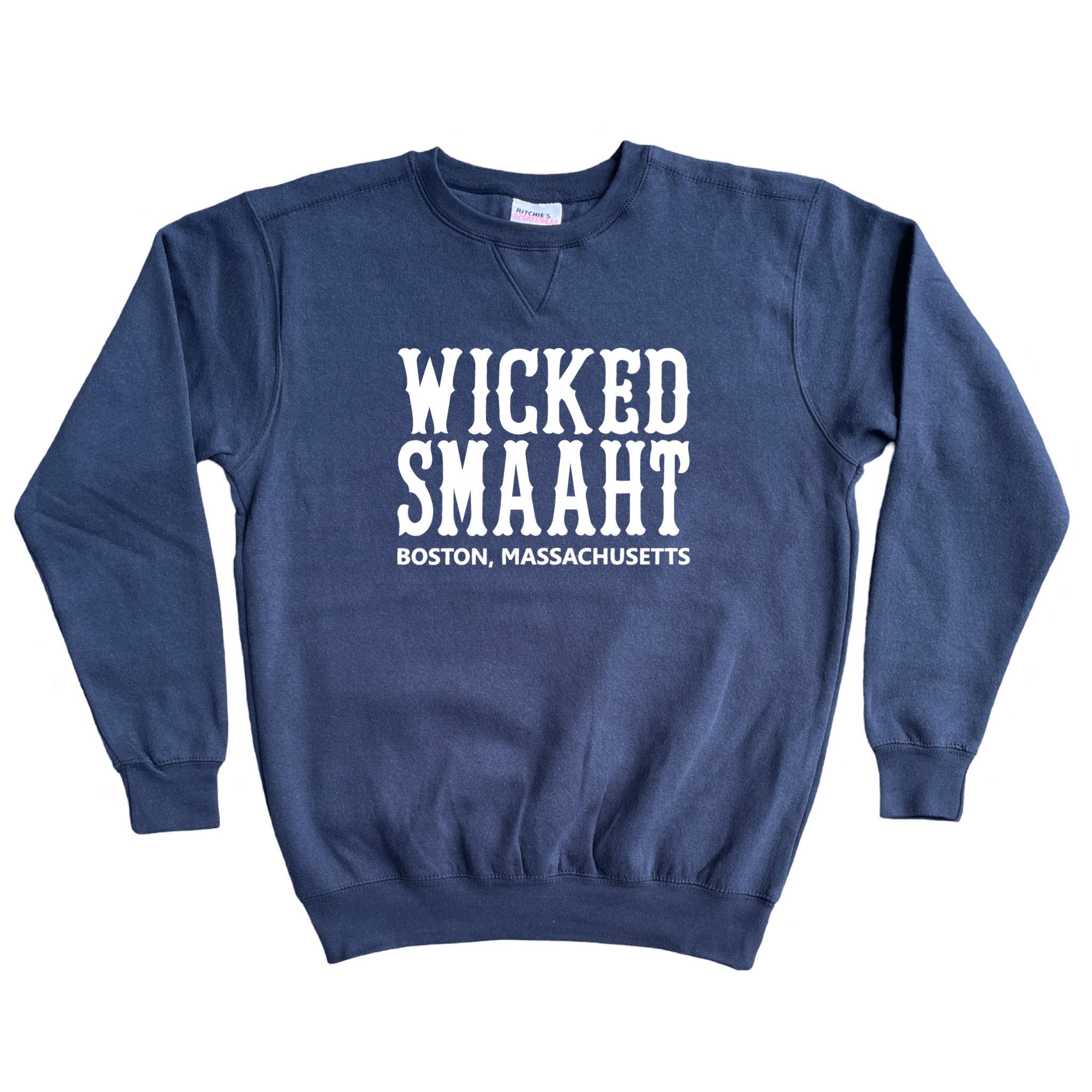 Boston Wicked Smaaht Fleece Crewneck Sweatshirt, navy