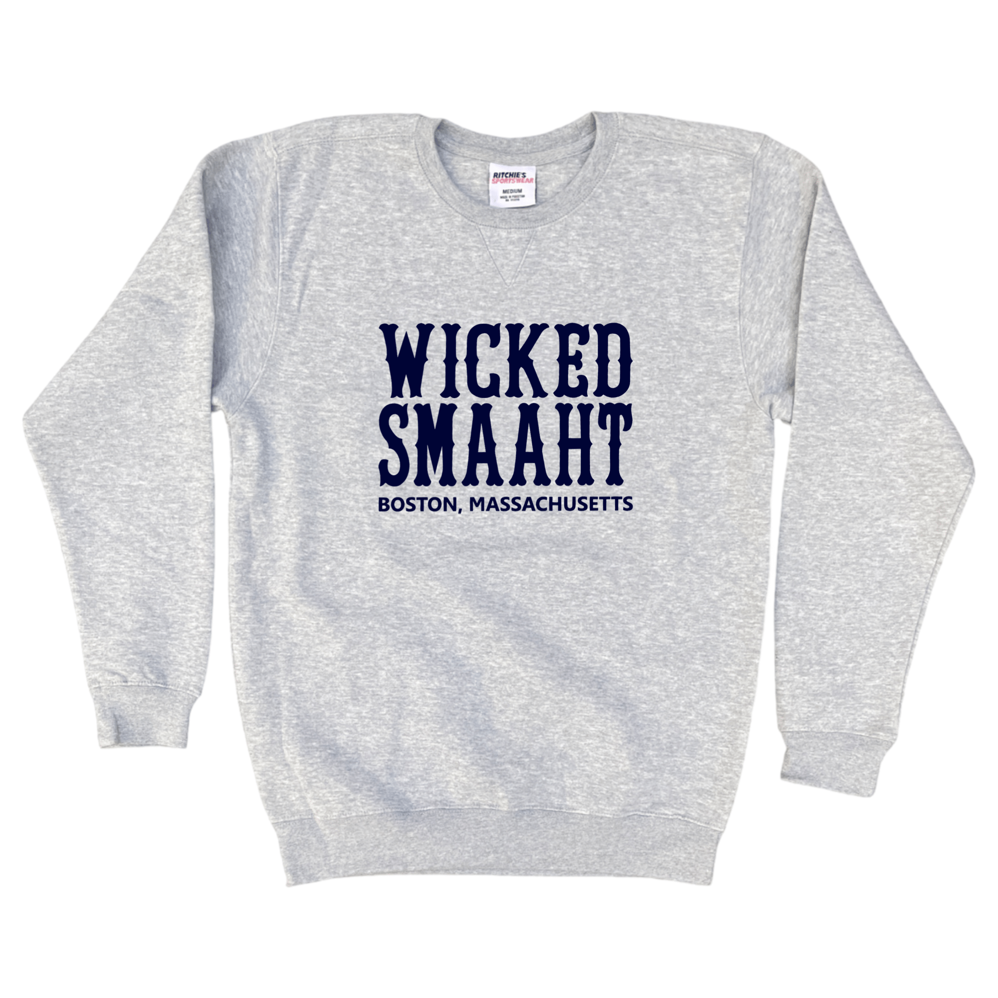 Boston Wicked Smaaht Fleece Crewneck Sweatshirt, heather grey