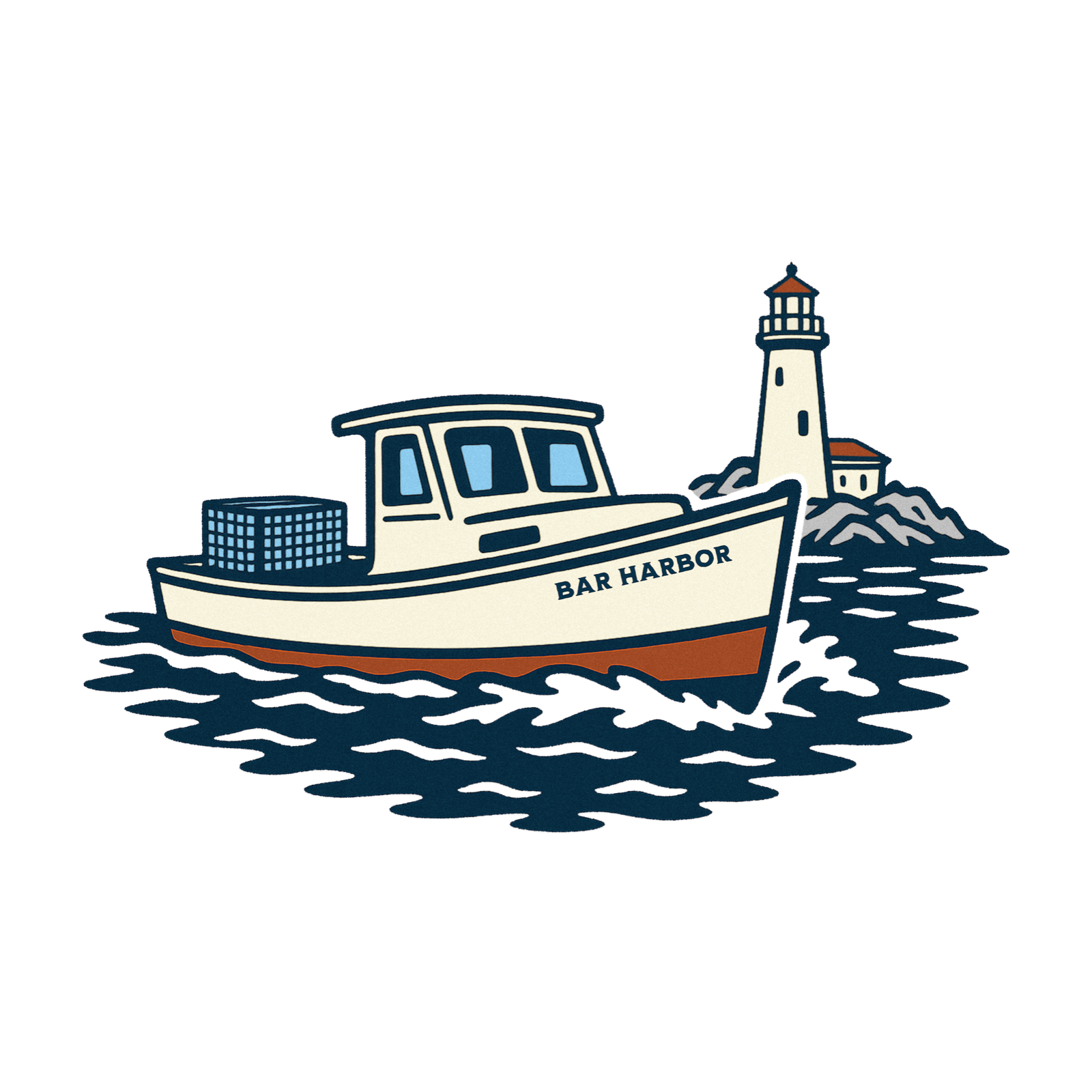 Cape Cod Clothing Company Bar Harbor Lobster Boat Soft Cotton T-Shirt