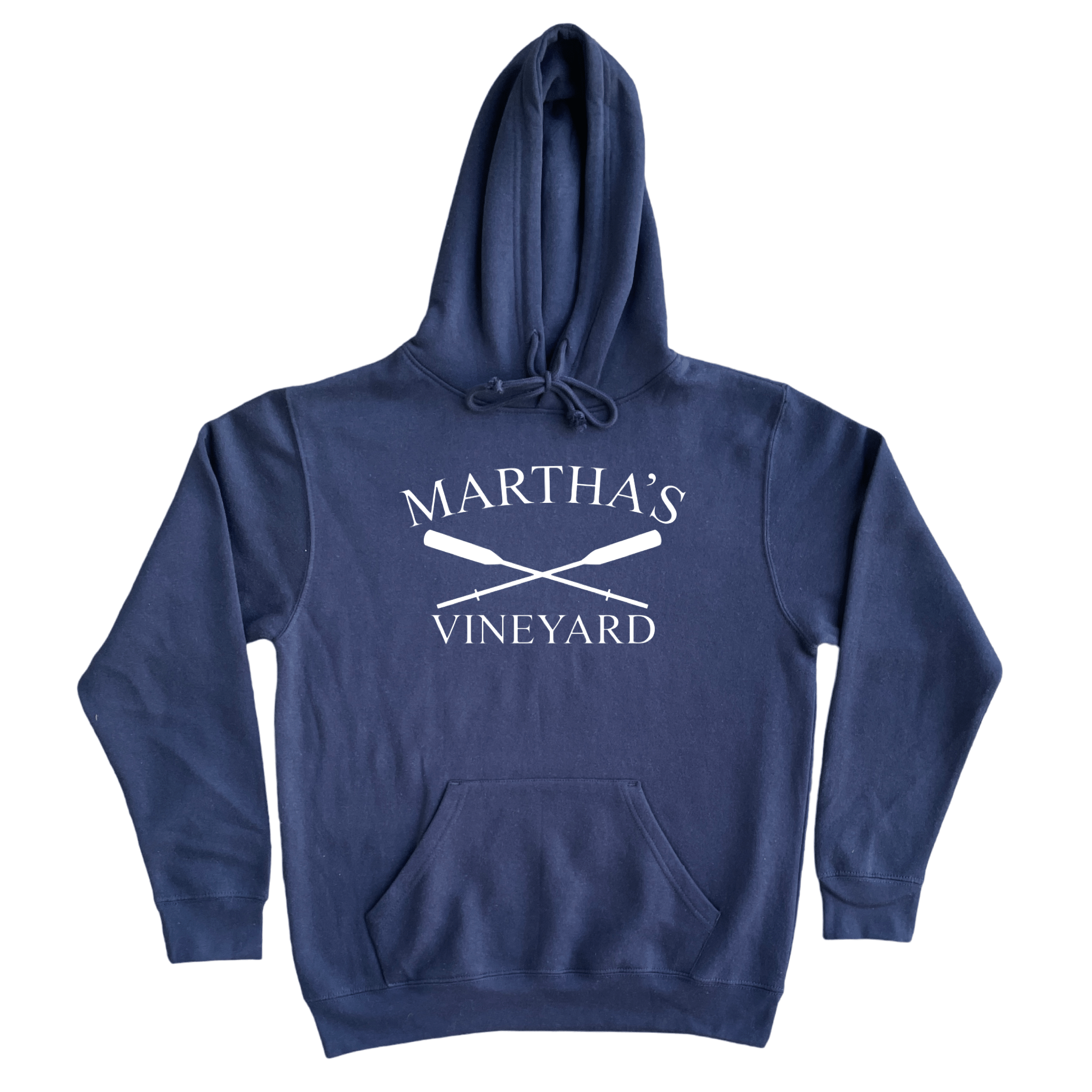 Martha's Vineyard Crossed Oar Soft Fleece Hoodie, navy