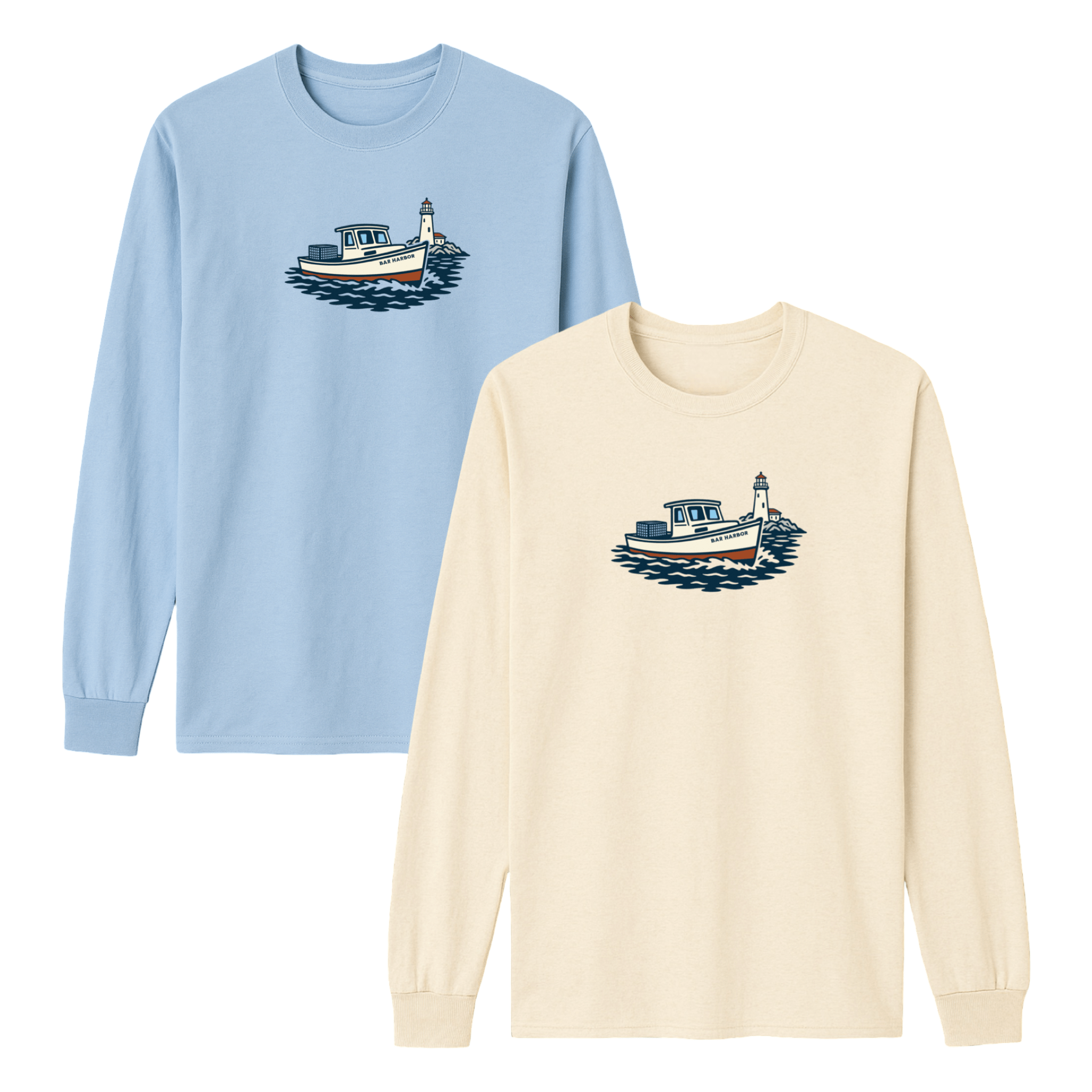 Cape Cod Clothing Company Bar Harbor Lobster Boat Essential Long Sleeve Tee