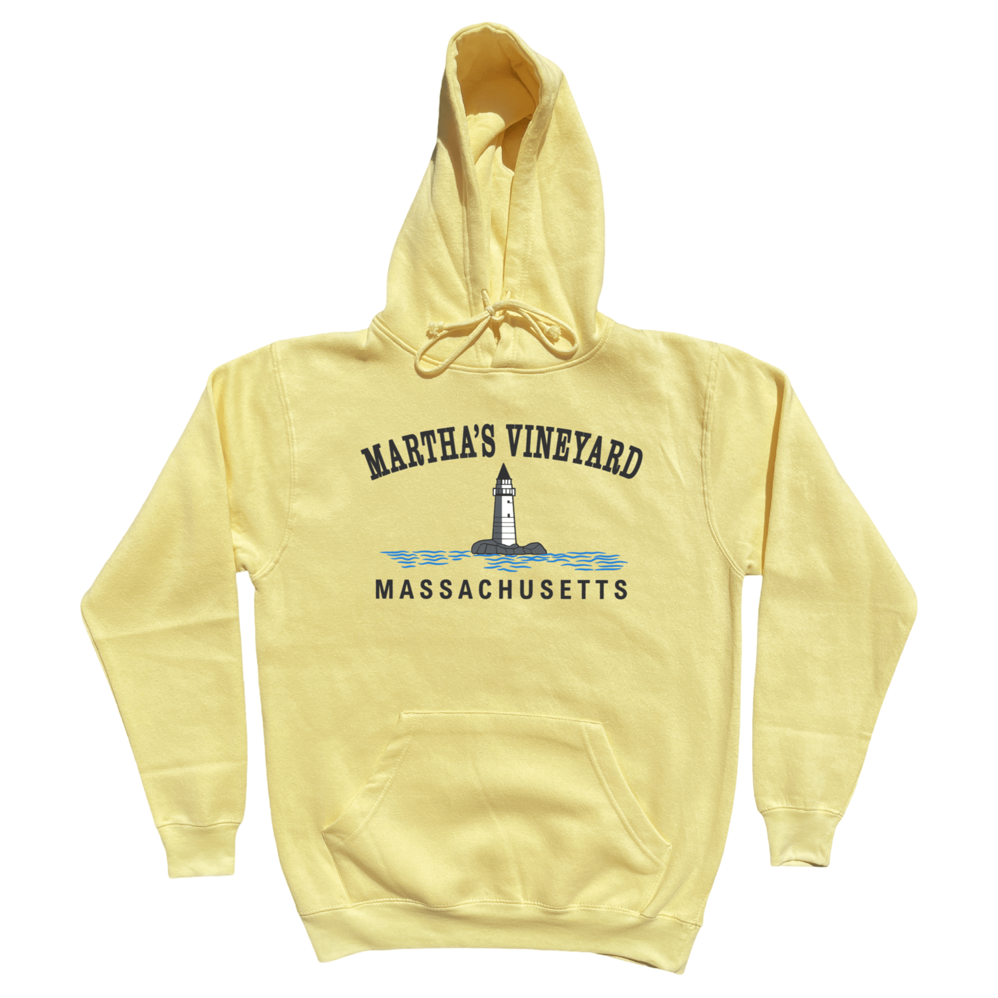 Martha's Vineyard Big Lighthouse Soft Fleece Hoodie, yellow