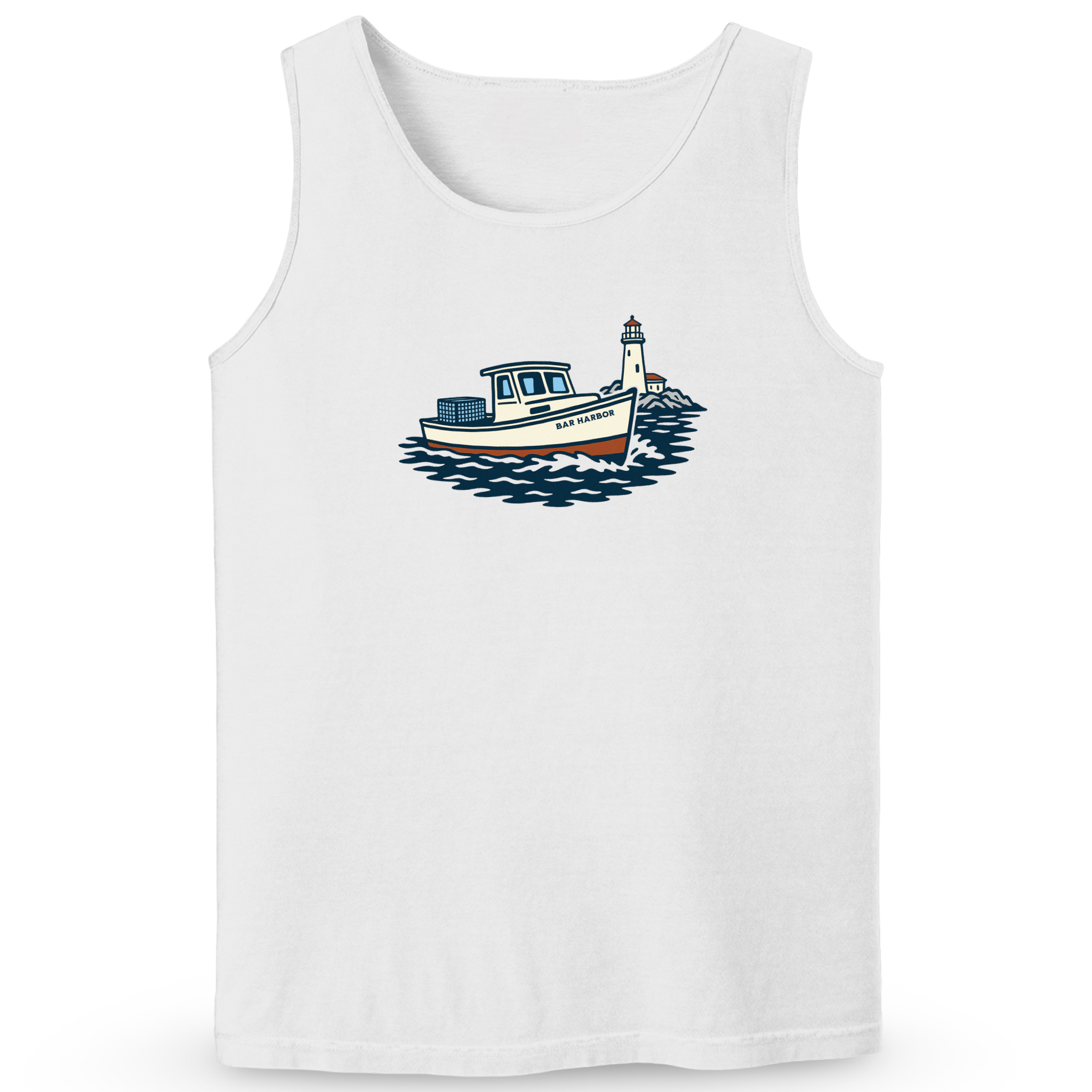 Cape Cod Clothing Company Bar Harbor Lobster Boat Soft Cotton Tank Top