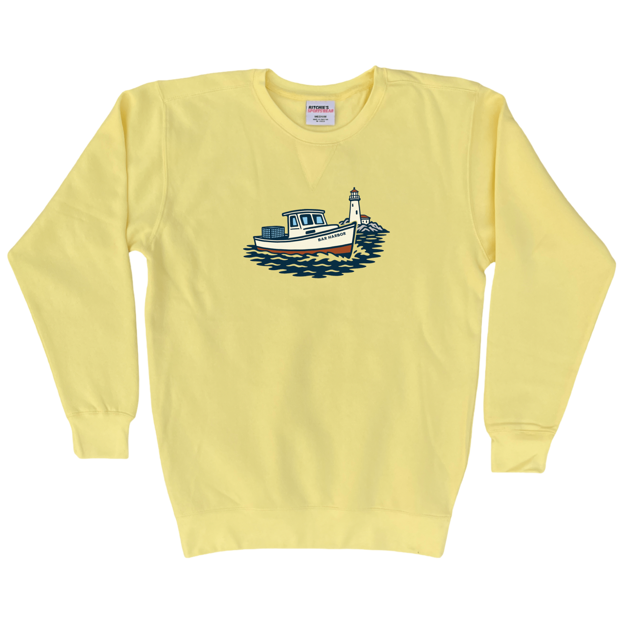 Cape Cod Clothing Company Bar Harbor Lobster Boat Fleece Crewneck Sweatshirt