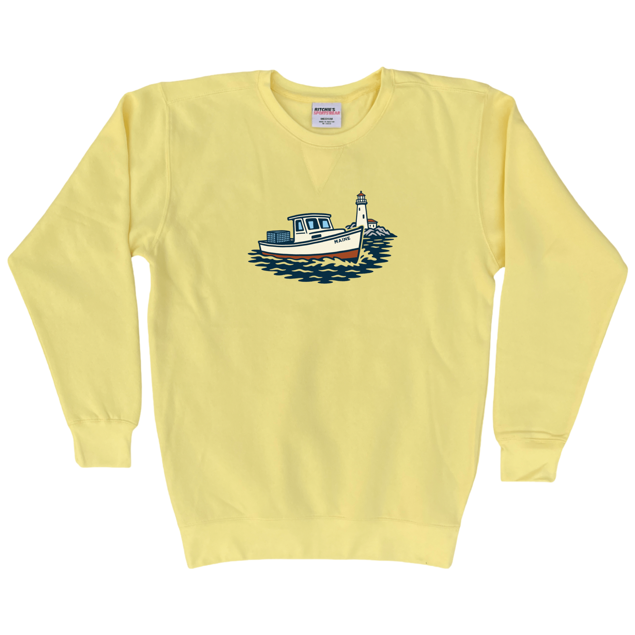 Cape Cod Clothing Company Maine Lobster Boat Fleece Crewneck Sweatshirt