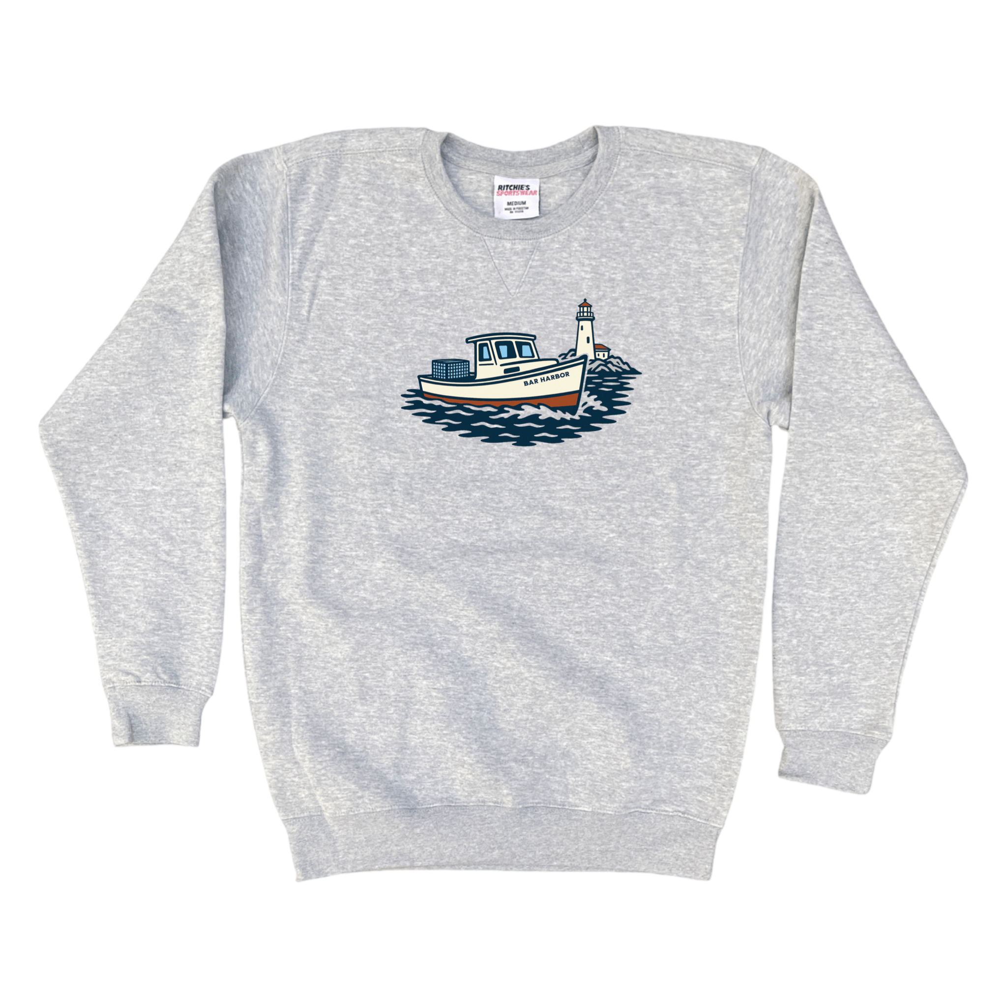 Cape Cod Clothing Company Bar Harbor Lobster Boat Fleece Crewneck Sweatshirt