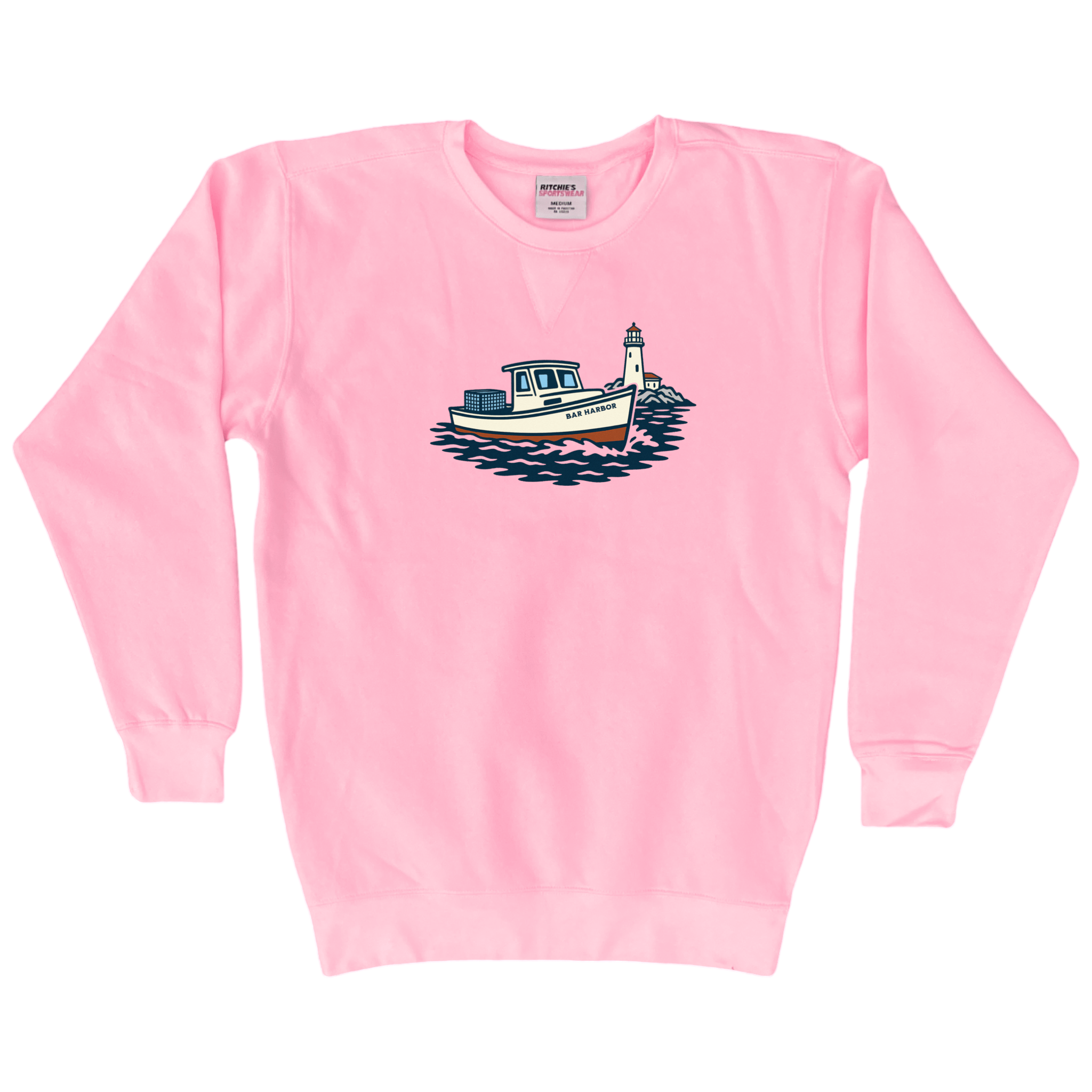 Cape Cod Clothing Company Bar Harbor Lobster Boat Fleece Crewneck Sweatshirt