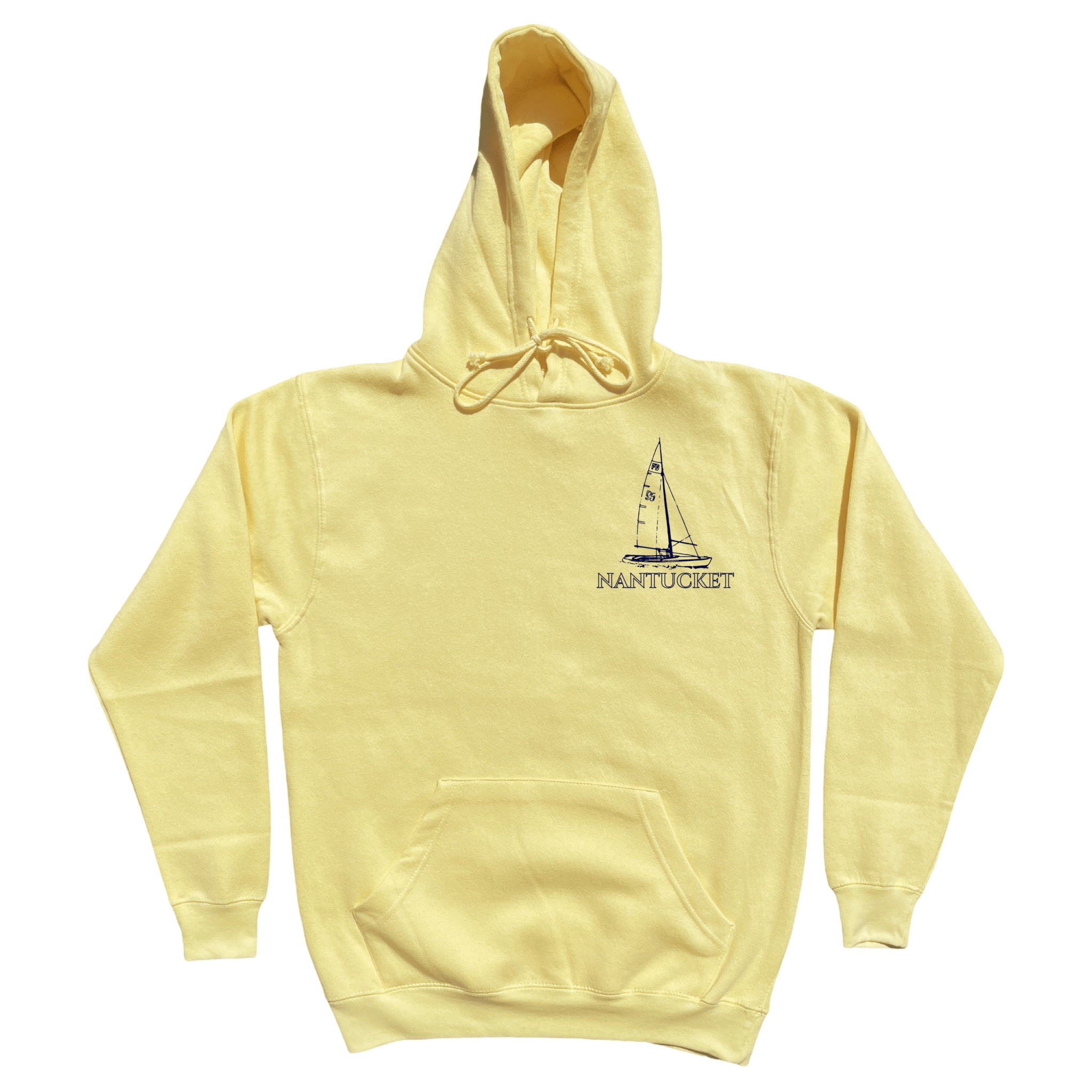 Nantucket Sailboat Soft Fleece Hoodie, yellow