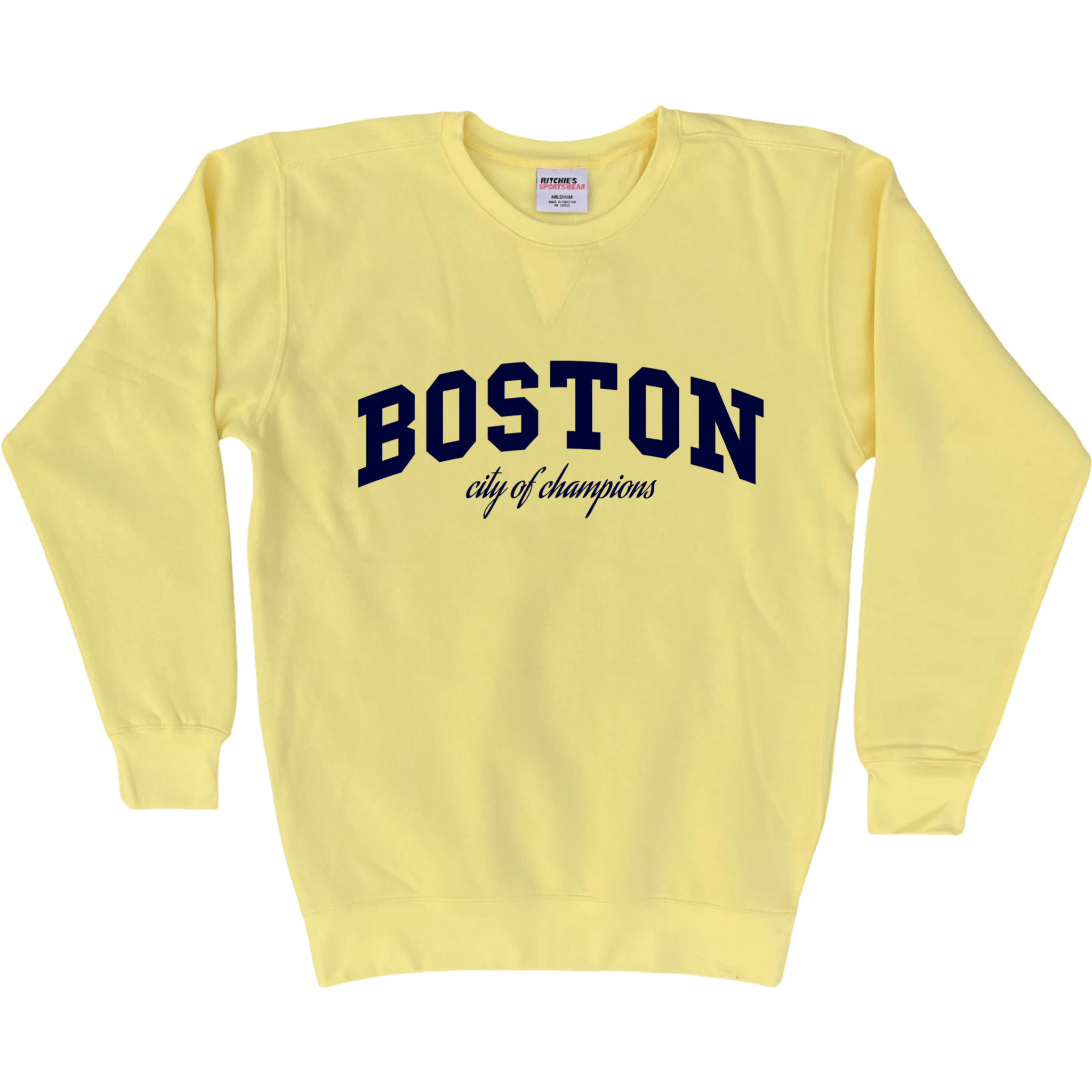 Boston Champs Fleece Crewneck Sweatshirt, yellow