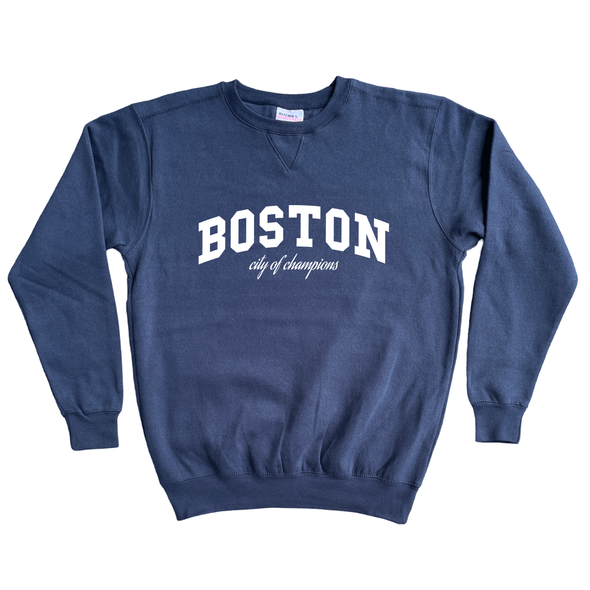 Boston Champs Fleece Crewneck Sweatshirt, navy