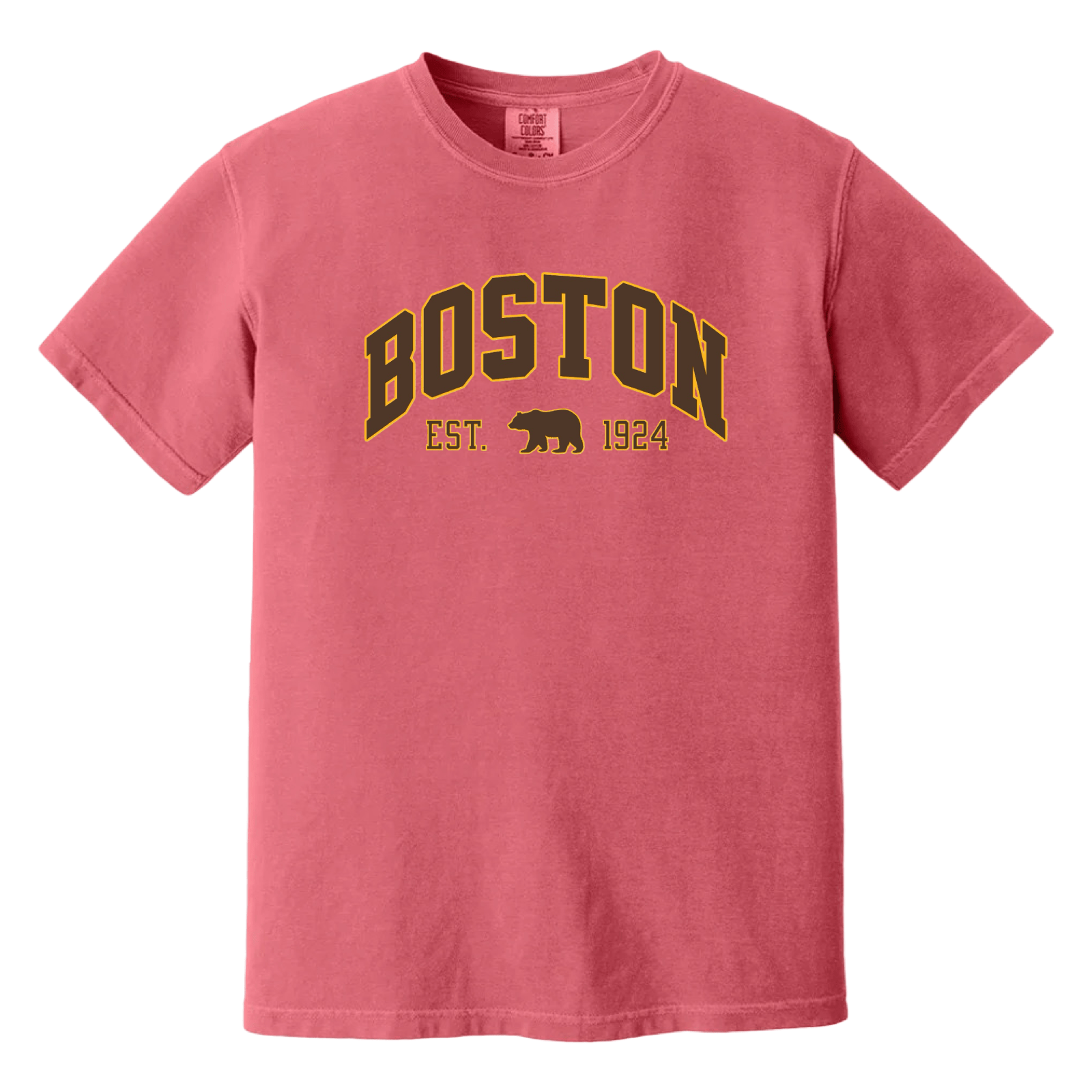 Cape Cod Clothing Company Boston Vintage Hockey Comfort Colors T-Shirt - Watermelon