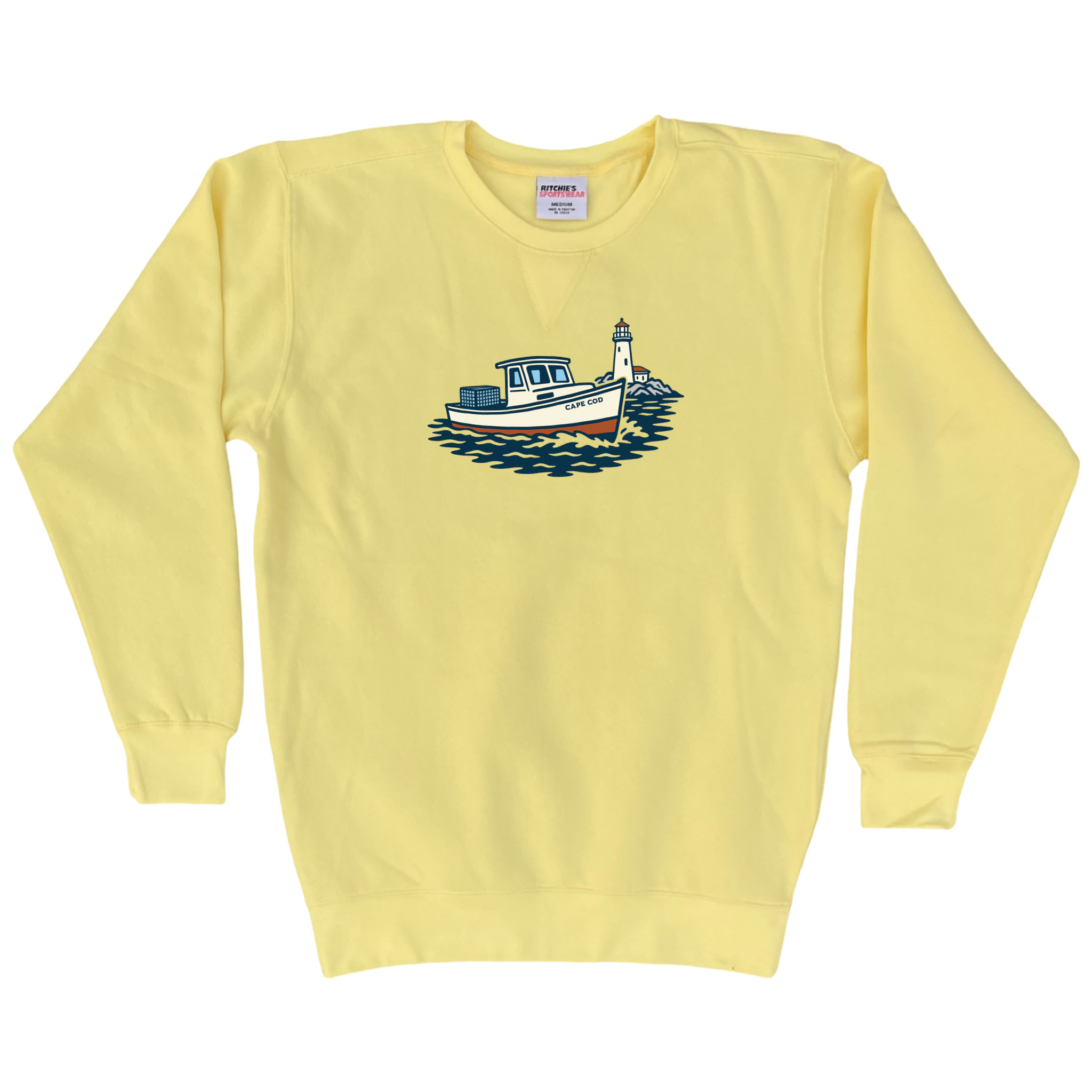Cape Cod Lobster Boat Fleece Crewneck Sweatshirt
