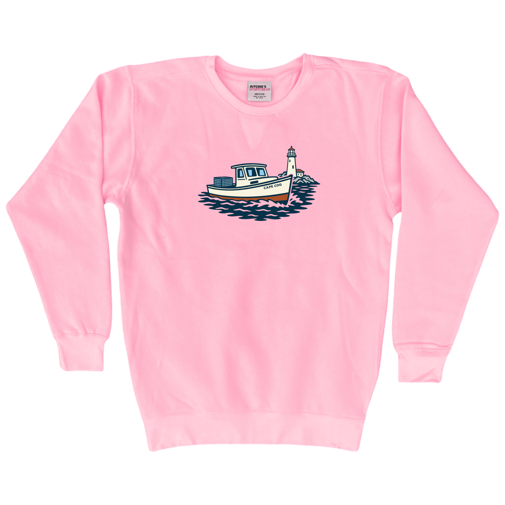 Cape Cod Lobster Boat Fleece Crewneck Sweatshirt