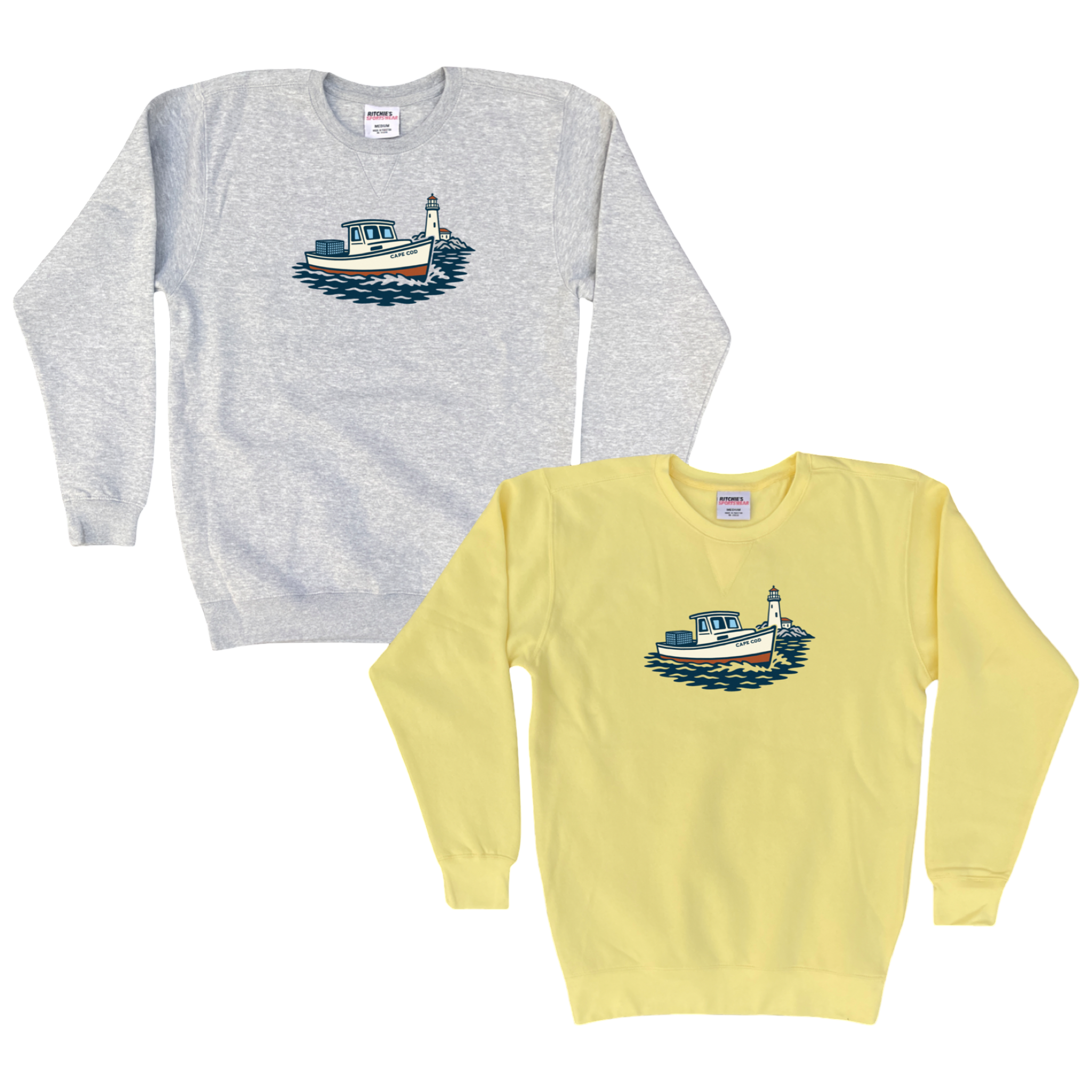 Cape Cod Lobster Boat Fleece Crewneck Sweatshirt