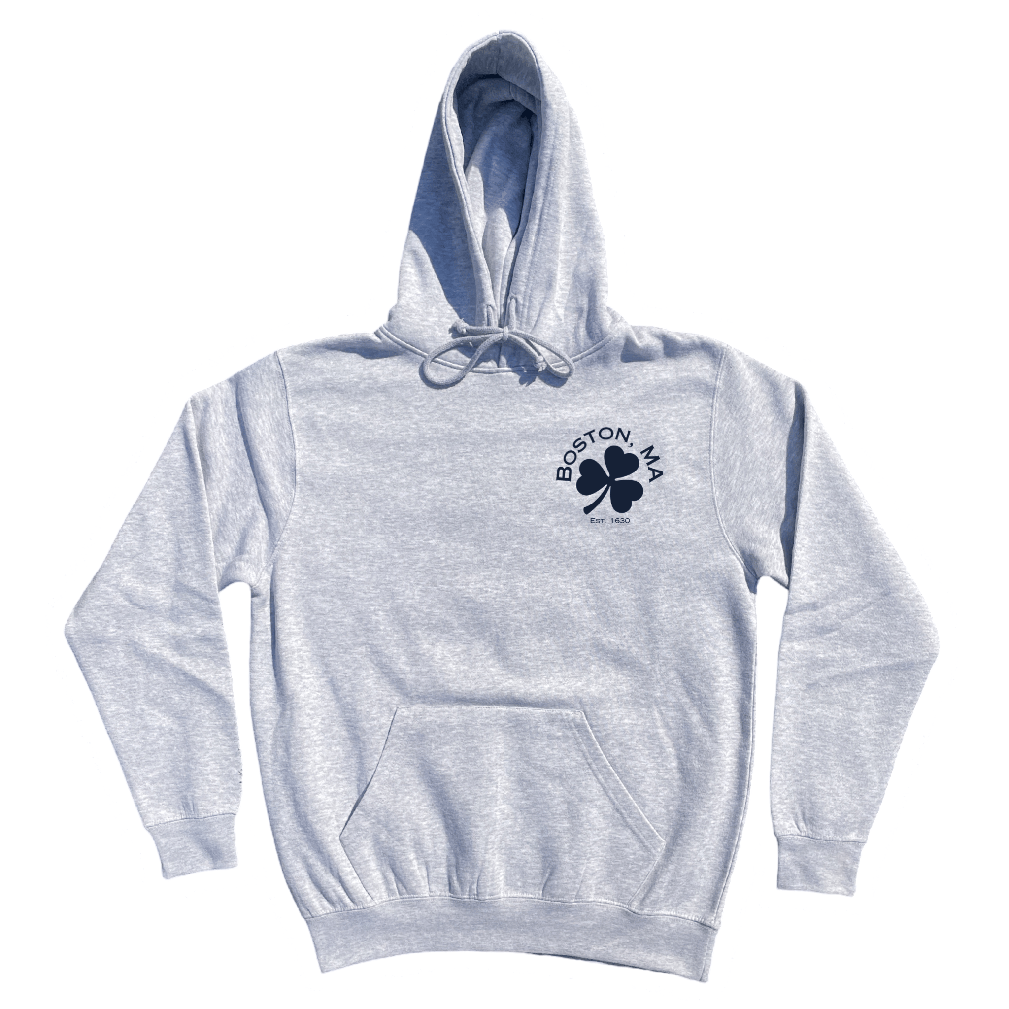 Boston Shamrock Soft Fleece Hoodie, heather grey