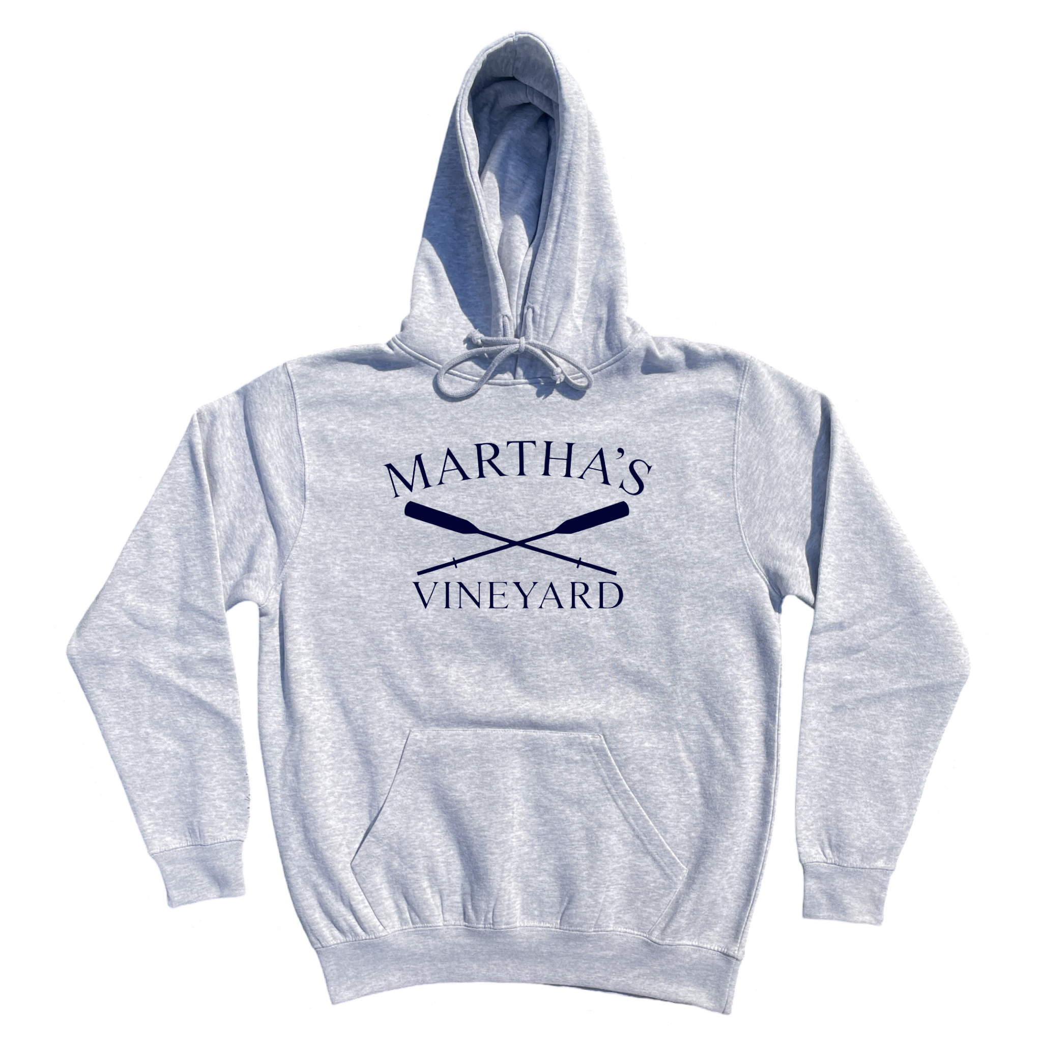 Martha's Vineyard Crossed Oar Soft Fleece Hoodie, heather grey