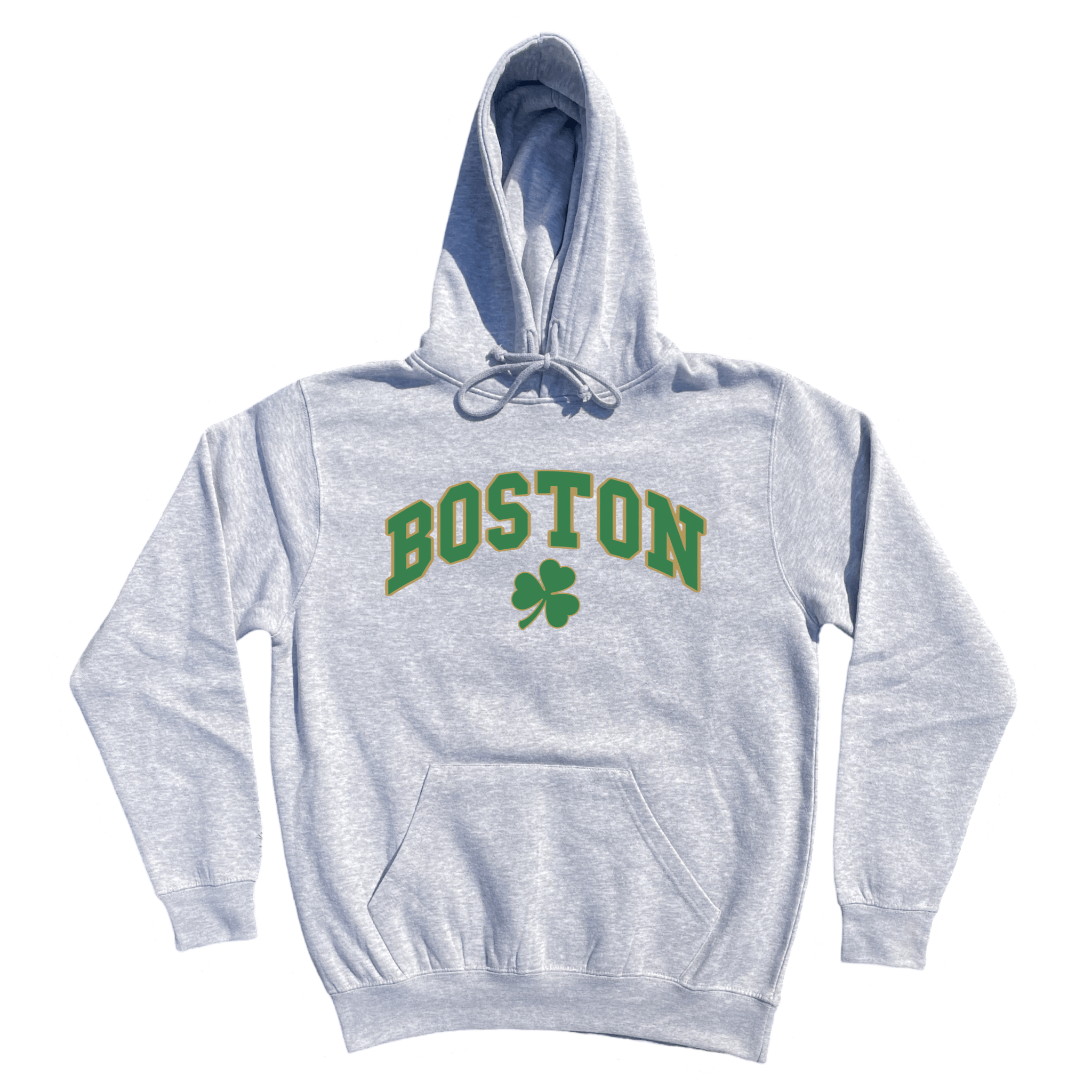 Boston Vintage Shamrock Soft Fleece Hoodie, heather grey