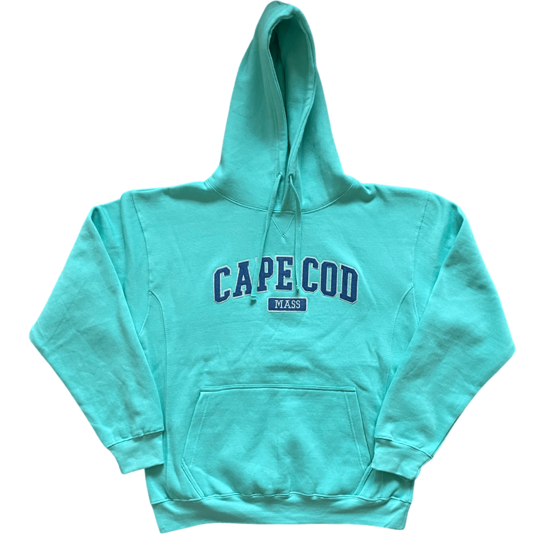 Cape Cod Premium Applique Hoodie, seafoam green