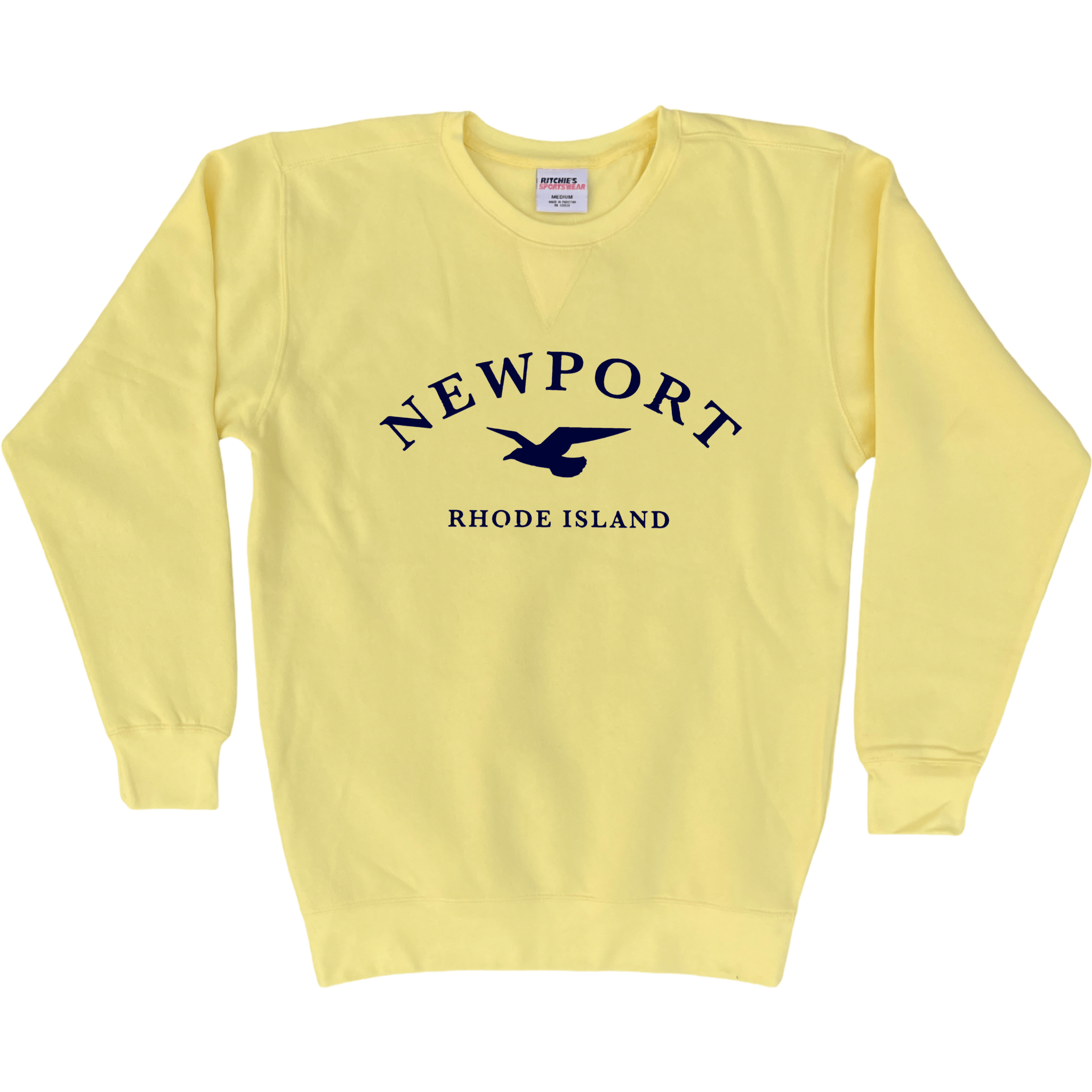 Newport Seagull Fleece Crewneck Sweatshirt, yellow