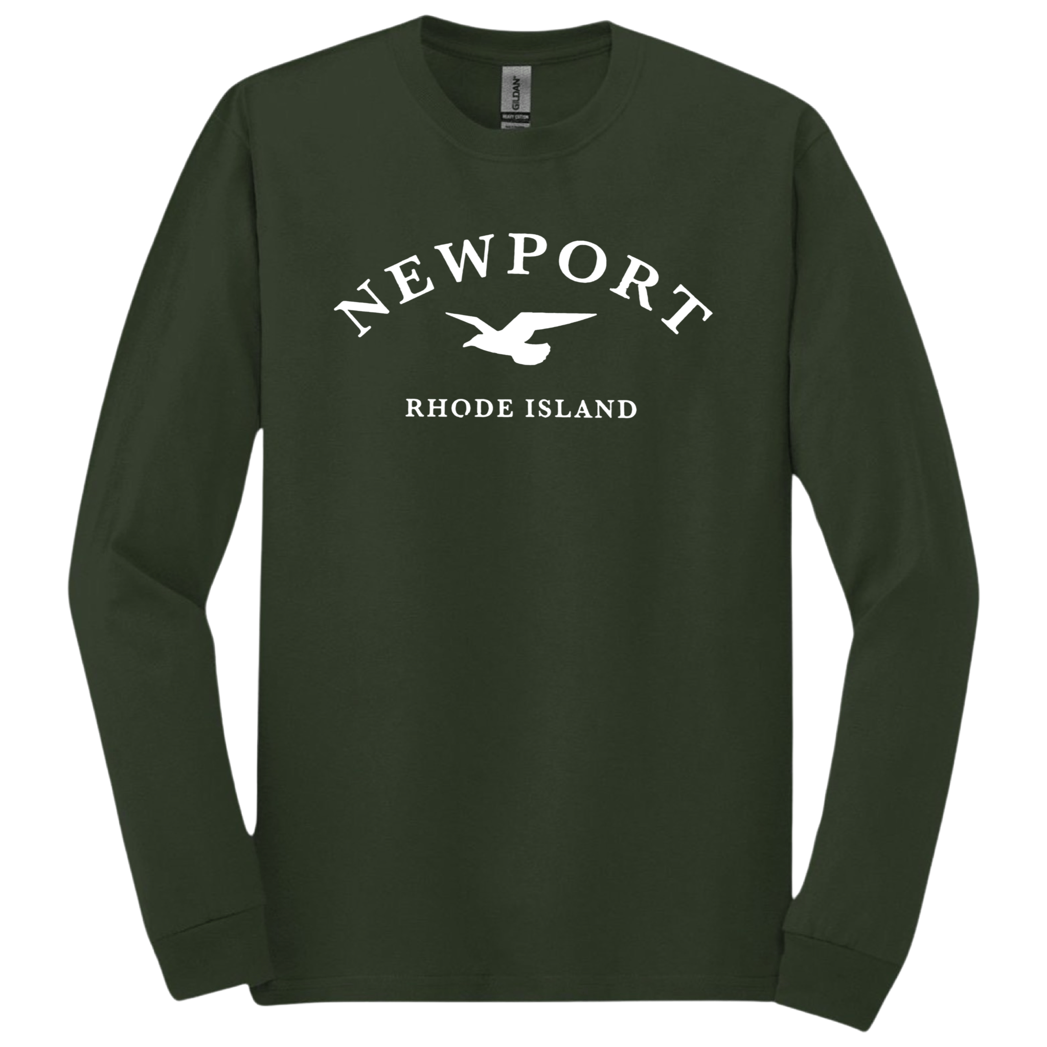 Newport Seagull Long Sleeve T-Shirt, forest green