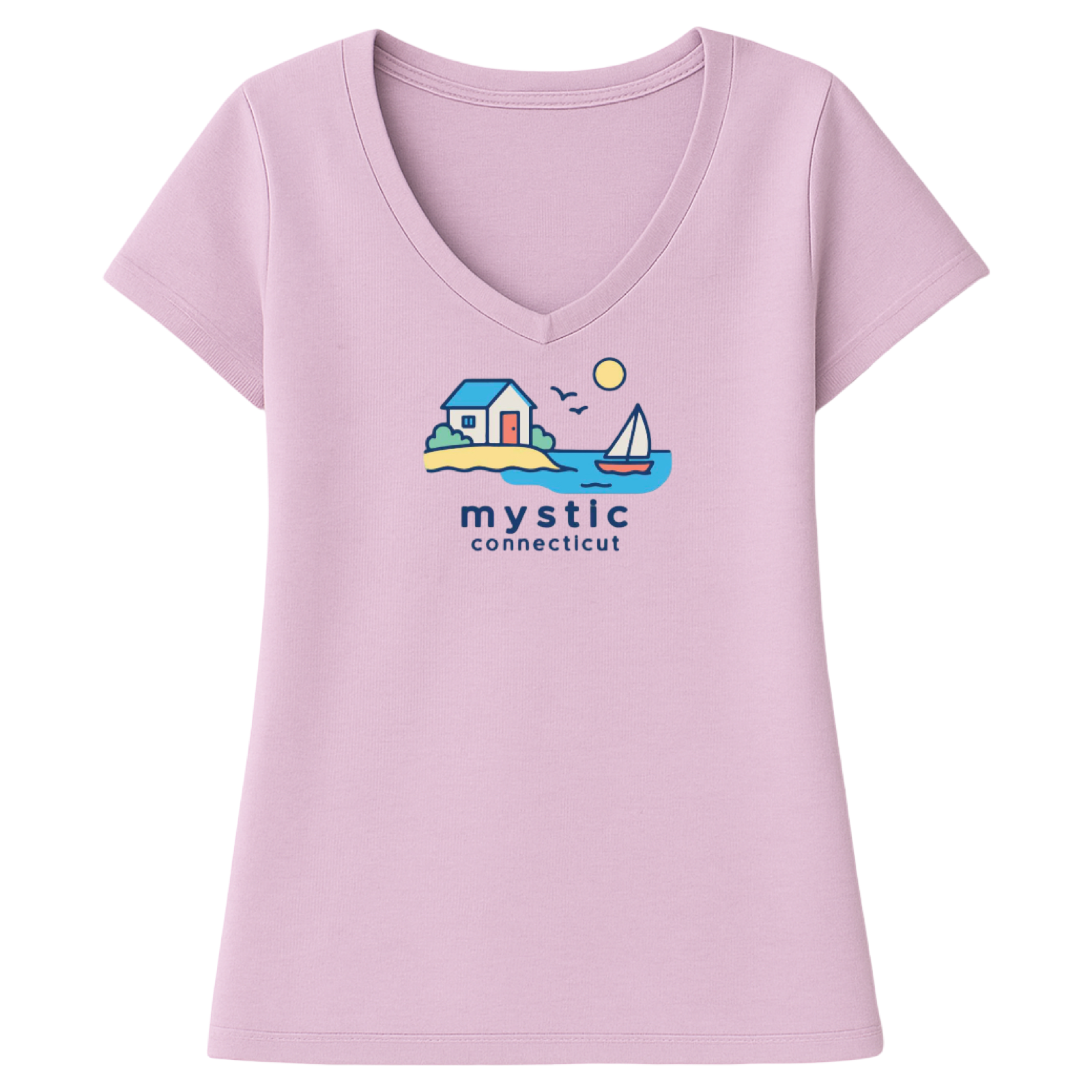 Mystic Beach House Ladies V-Neck T-Shirt