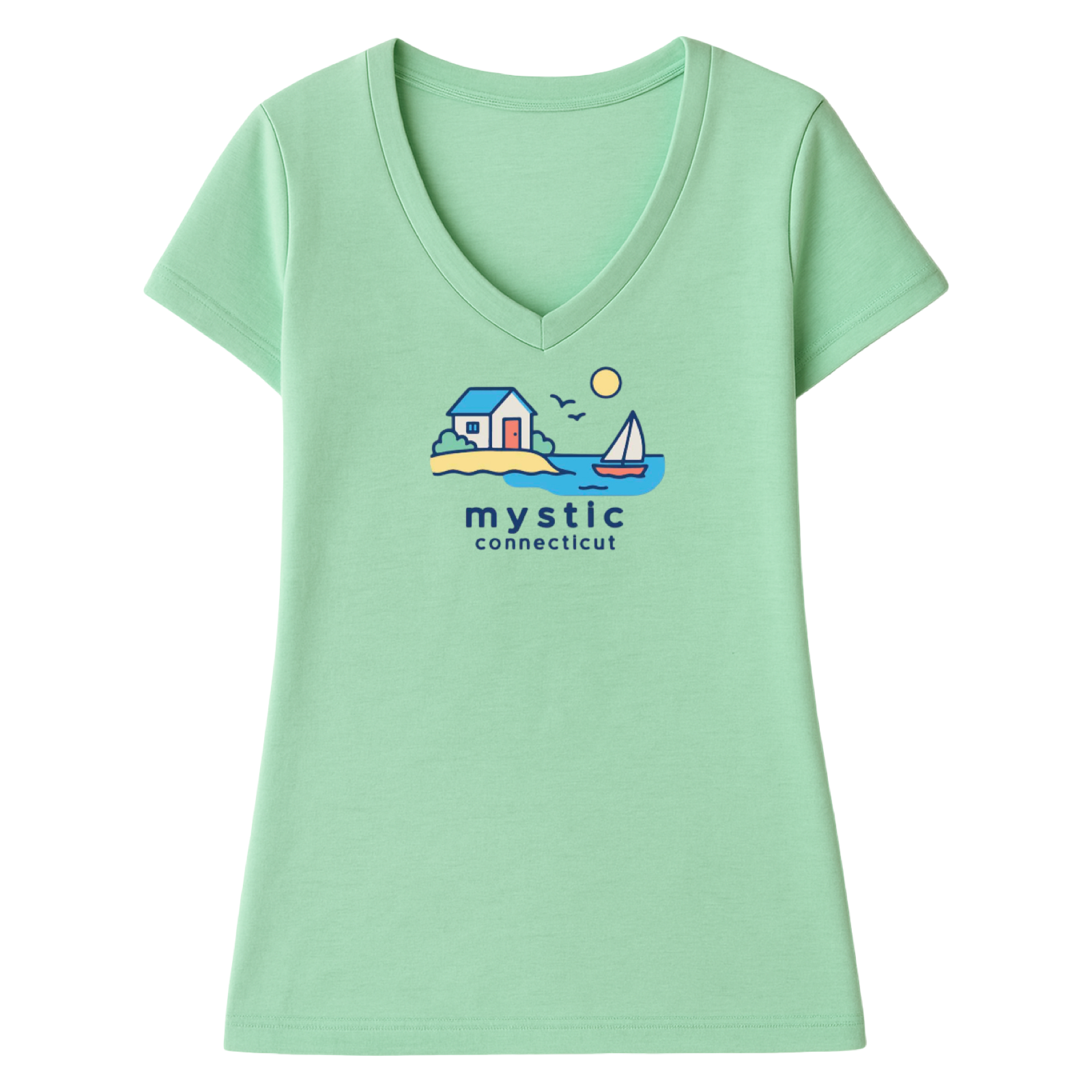 Mystic Beach House Ladies V-Neck T-Shirt