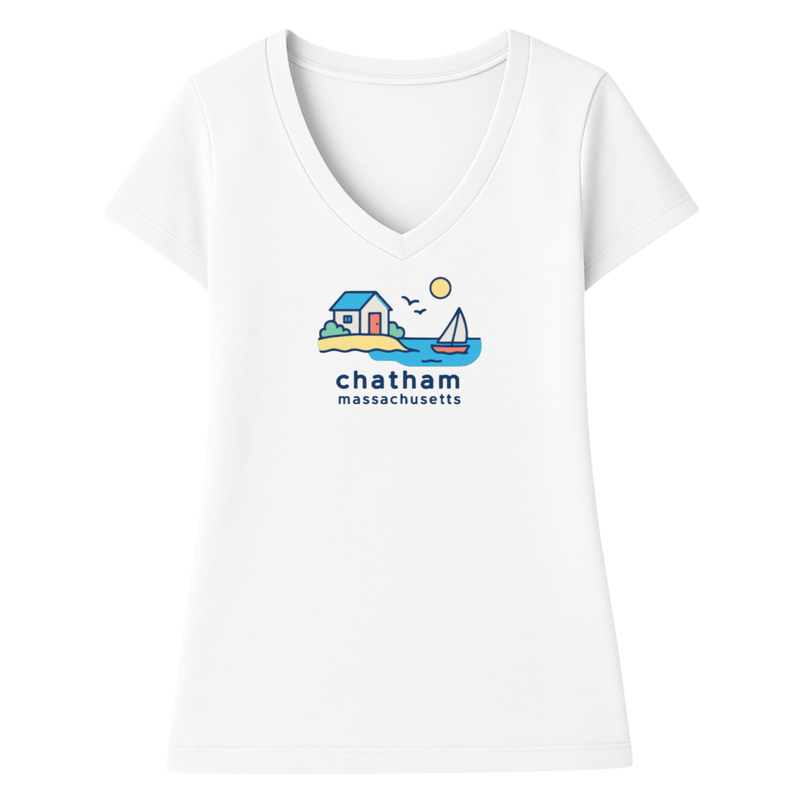 Chatham Beach House Ladies V-Neck T-Shirt