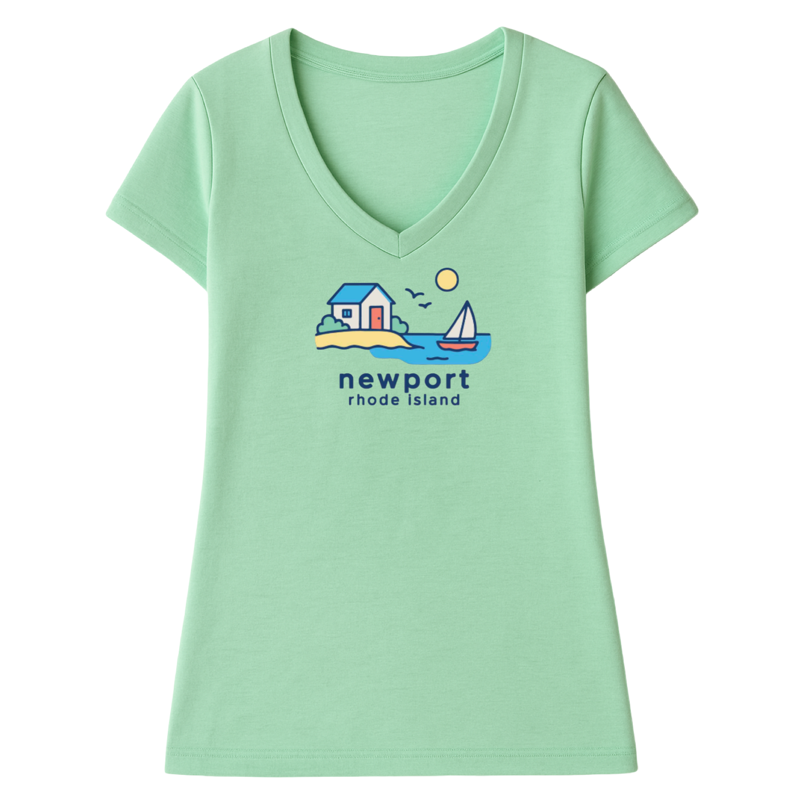 Newport Beach House Ladies V-Neck T-Shirt