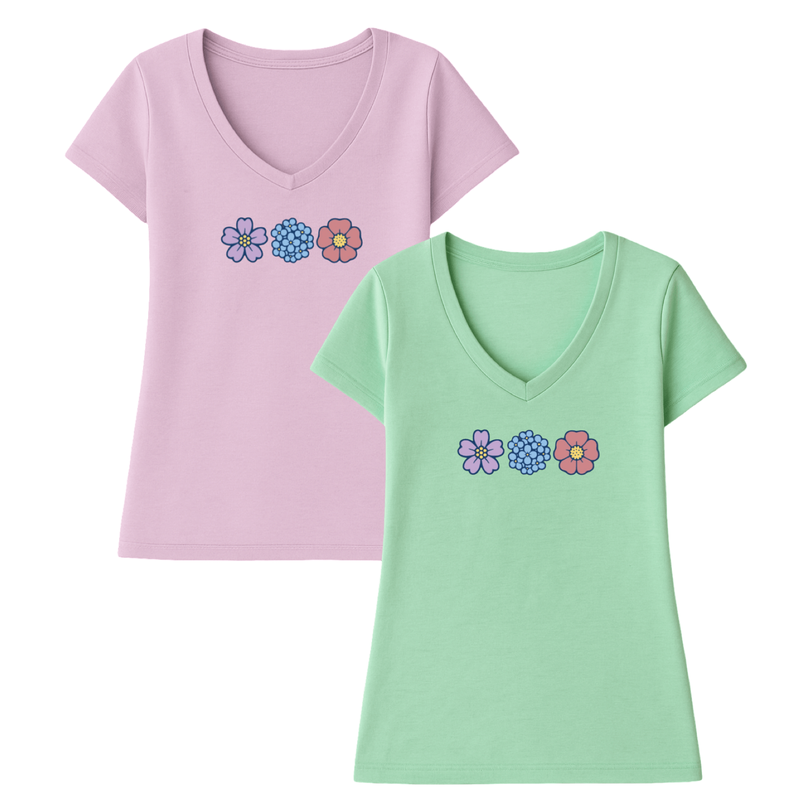 Cape Cod Clothing Company Summer Bloom Ladies V-Neck T-Shirt