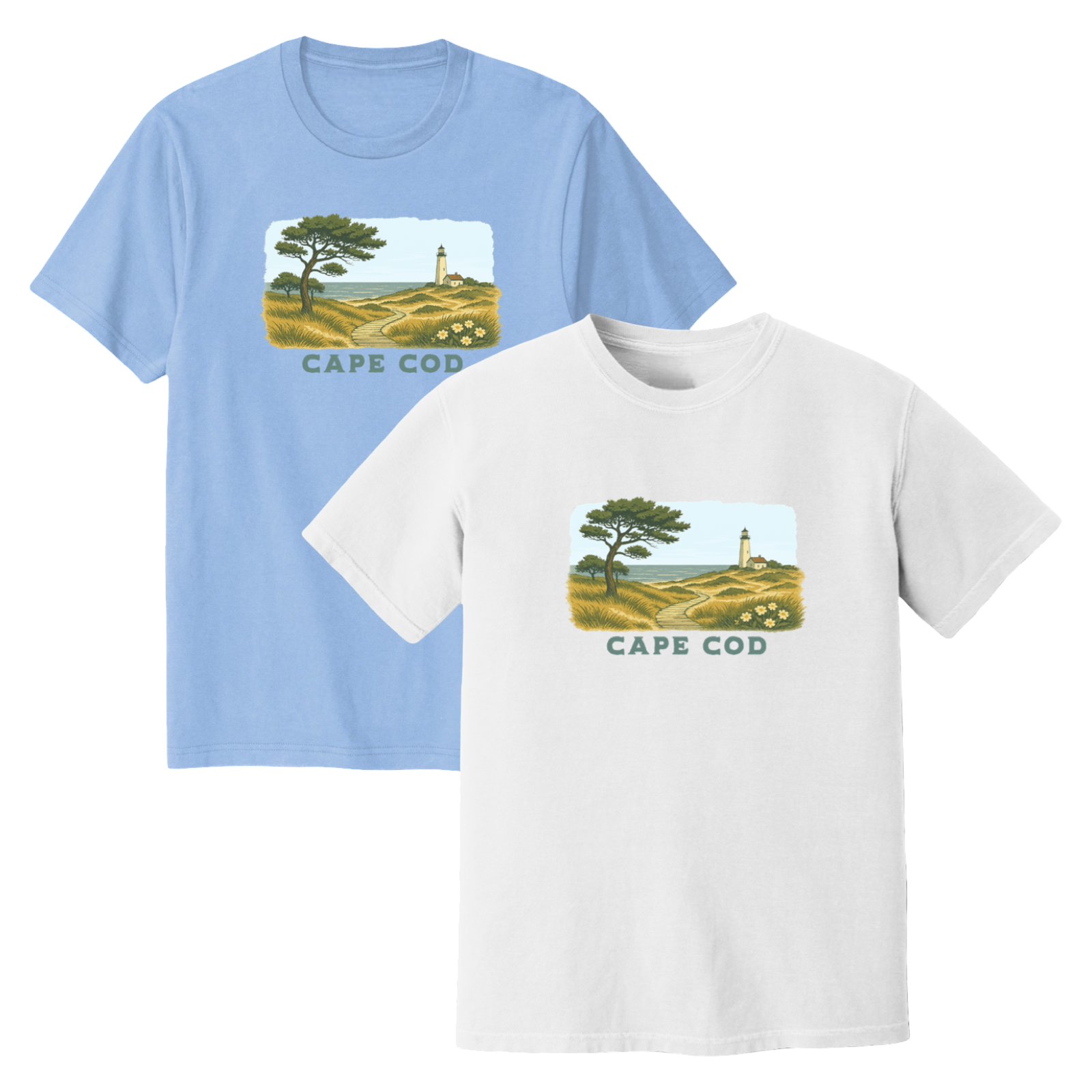 Cape Cod Serene Shoreline Soft Cotton T-Shirt