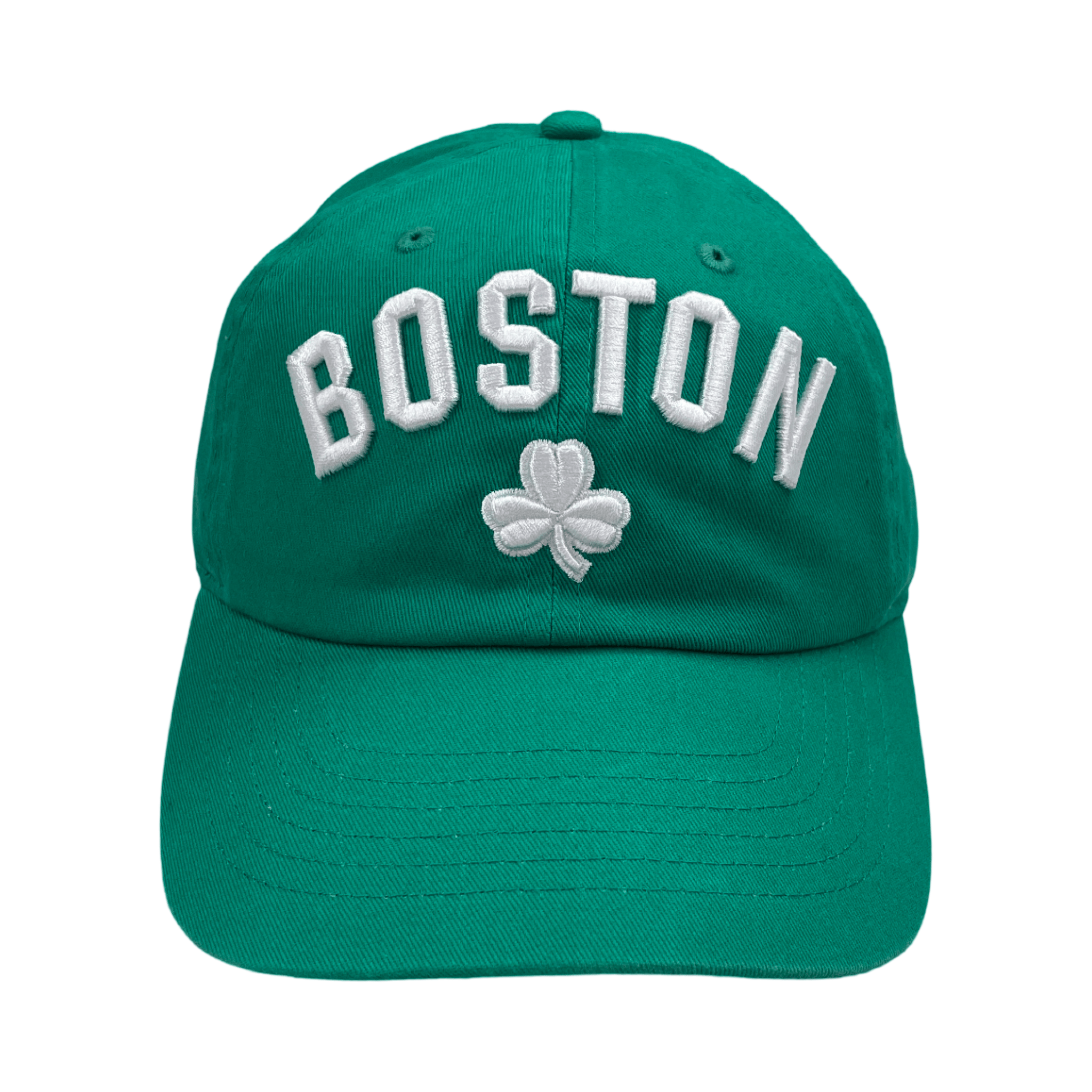 Boston Shamrock Embroidered Adjustable Hat, kelly green front