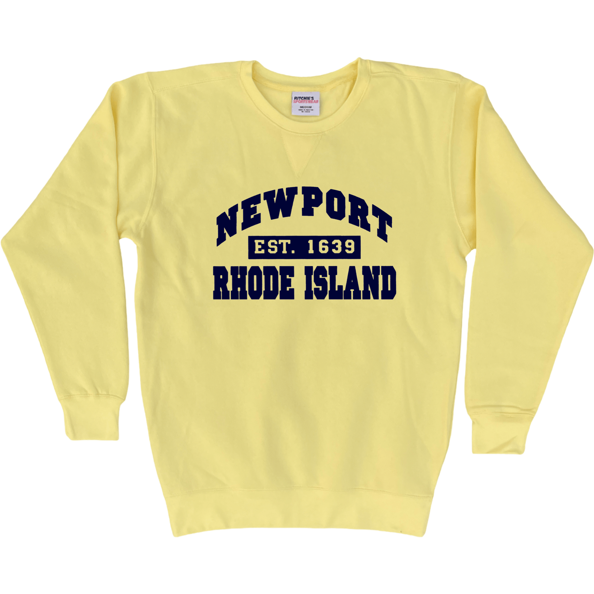 ★STONE ★ Fleece Graphic SweatshirtNewport NavyLT Spo Newport Rhode Island Vintage Sweatshirt, Beach Embroidered