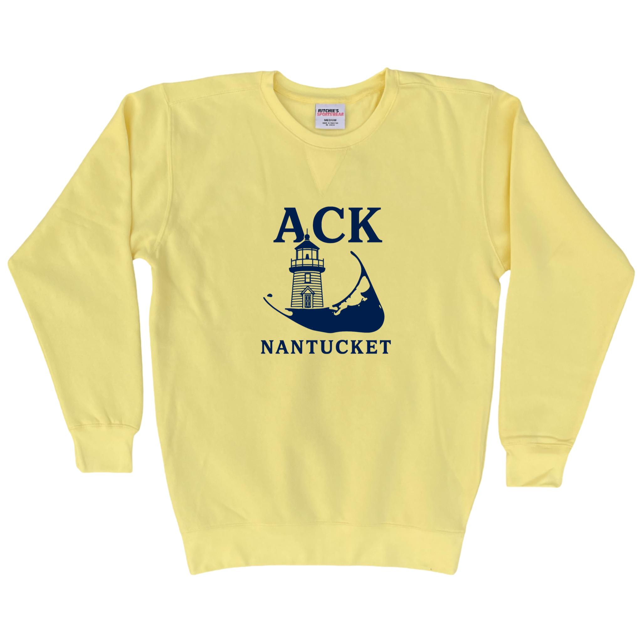 Cape Cod Clothing Company Nantucket ACK Lighthouse Fleece Crewneck Sweatshirt